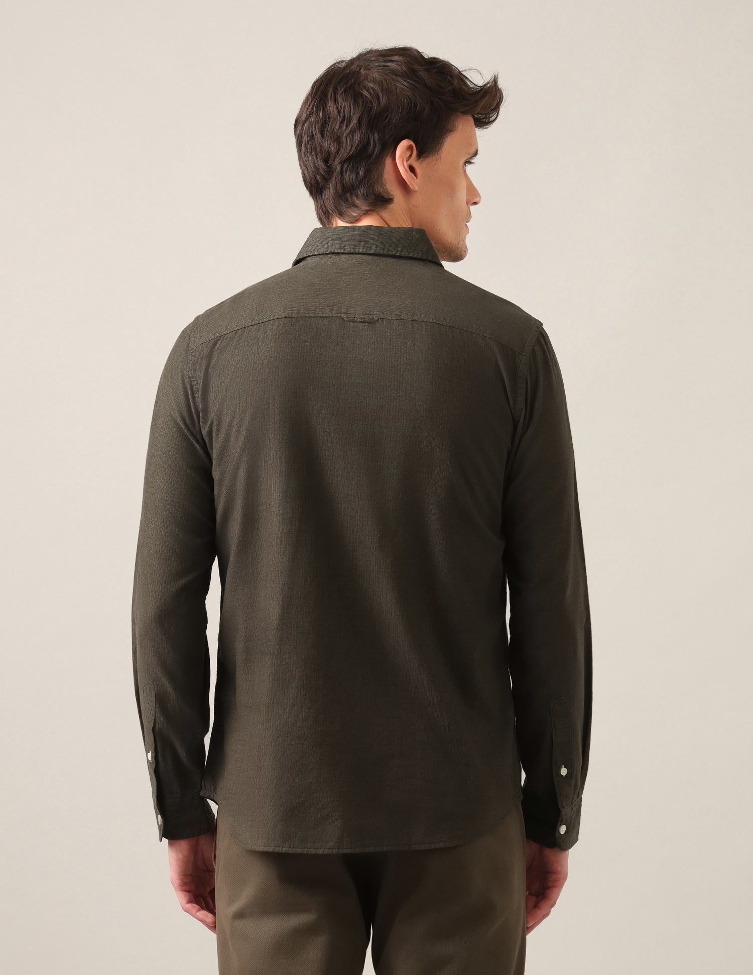 Solid Corduroy Shirt Olive - U.S. Polo Assn. India | Large