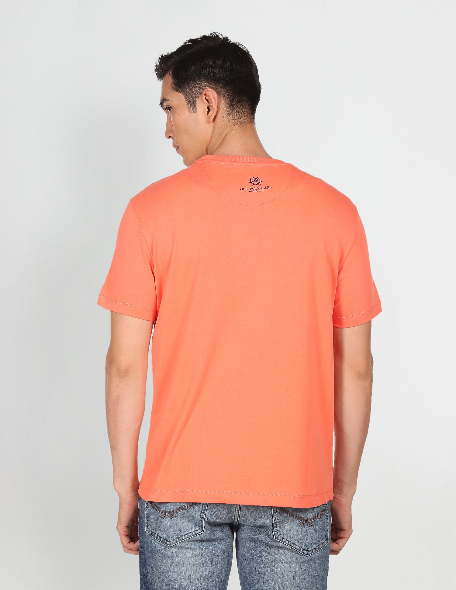 Pure Cotton Brand Print T-Shirt Coral - U.S. Polo Assn. India | Large