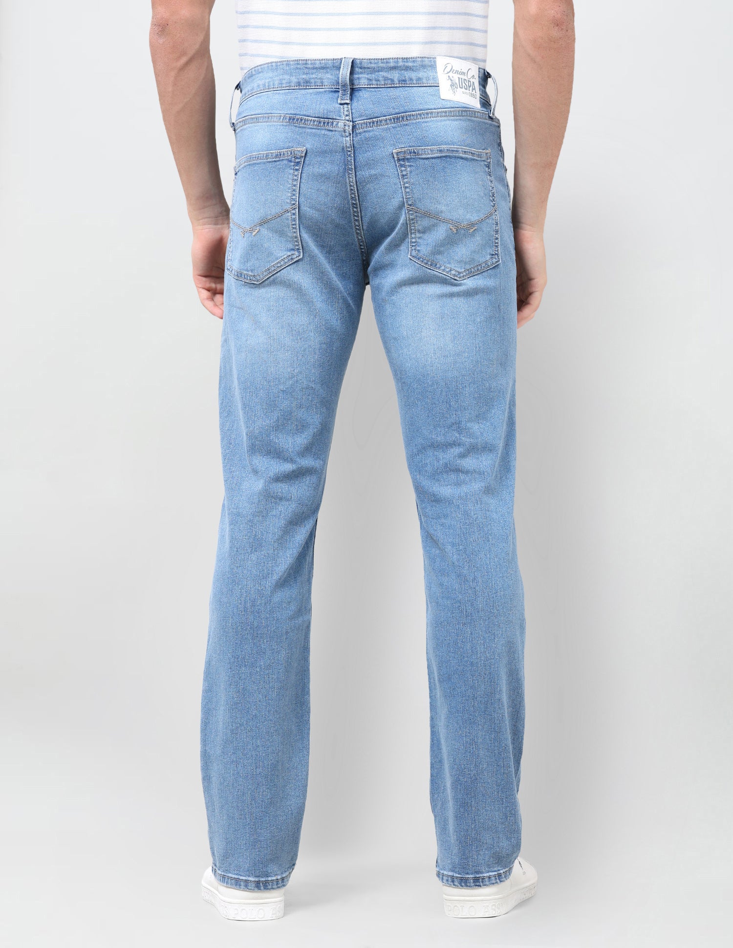 Harold Slim Straight Fit Blue Jeans Light Indigo - U.S. Polo Assn. India | Large