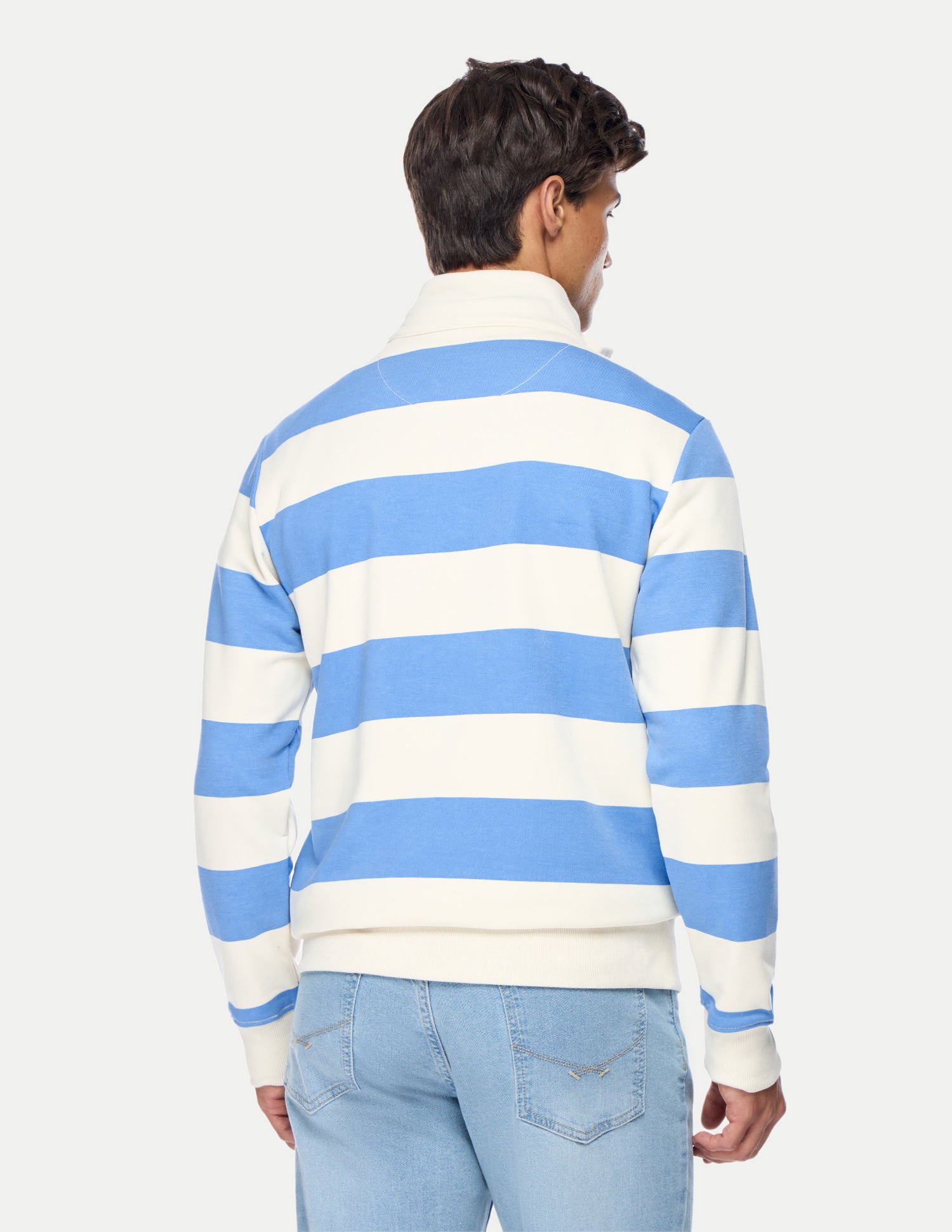 Horizontal Striped Regular Fit Sweatshirt Blue - U.S. Polo Assn. India | Large