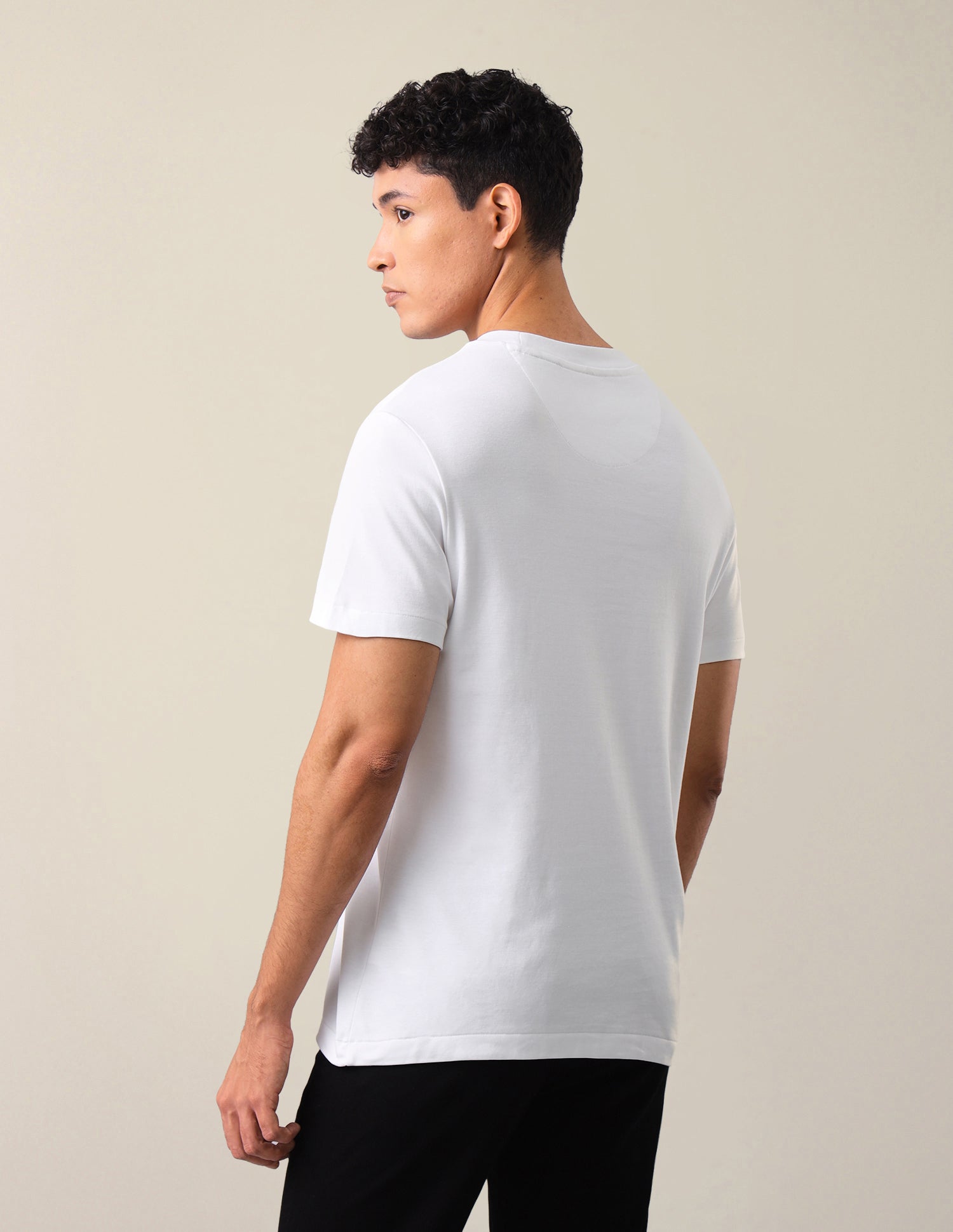 Brand Embossed Slim Fit T-Shirt White - U.S. Polo Assn. India | Large