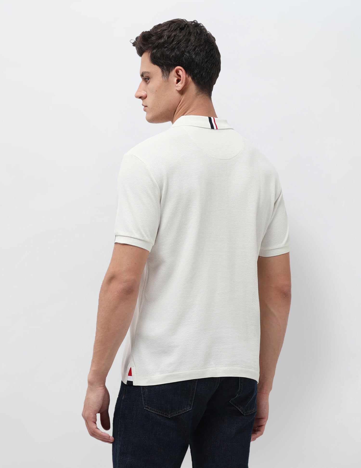 Brand Embroidered Slim Fit Polo Shirt Off White - U.S. Polo Assn. India | Large