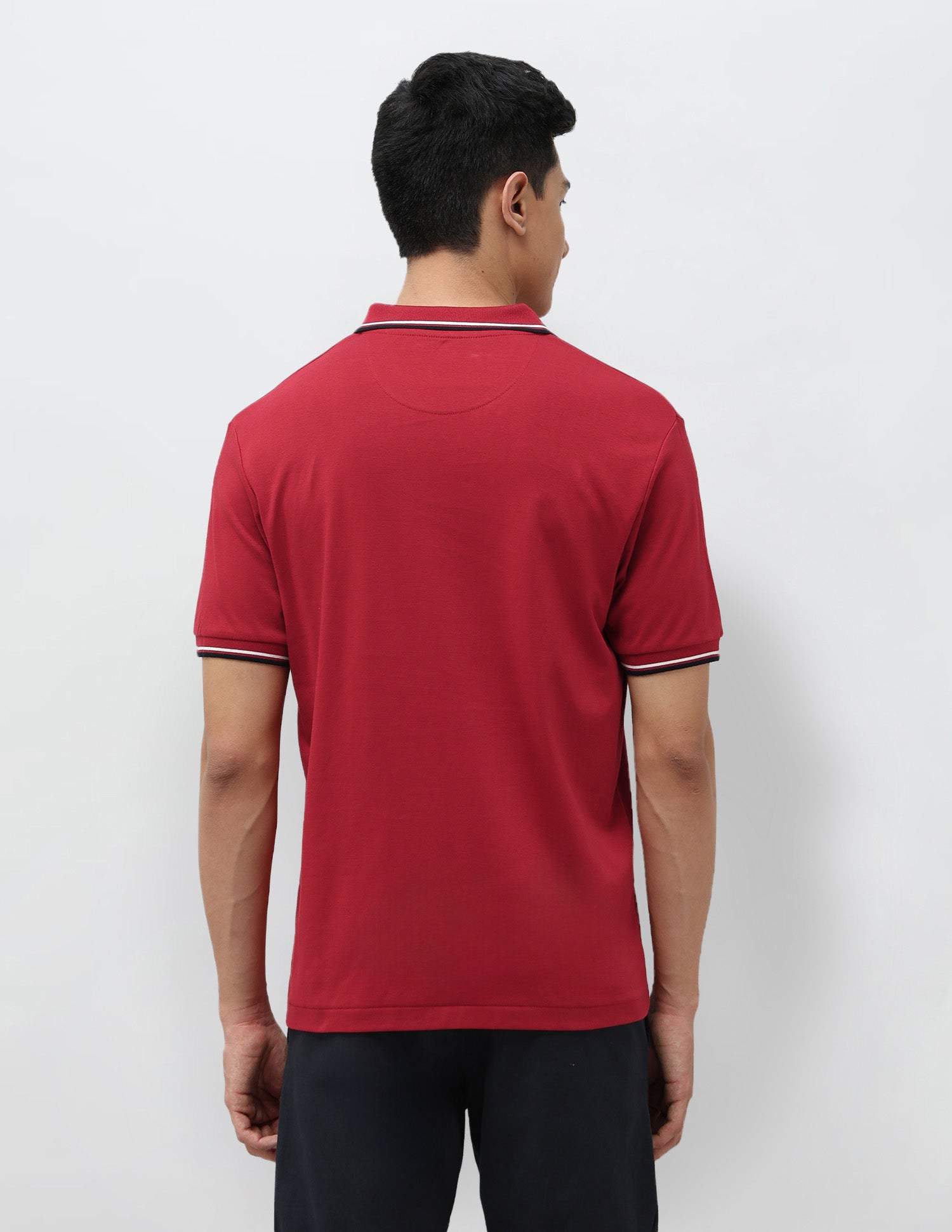 Pure Cotton Slim Fit Polo Shirt Dark Red - U.S. Polo Assn. India | Large