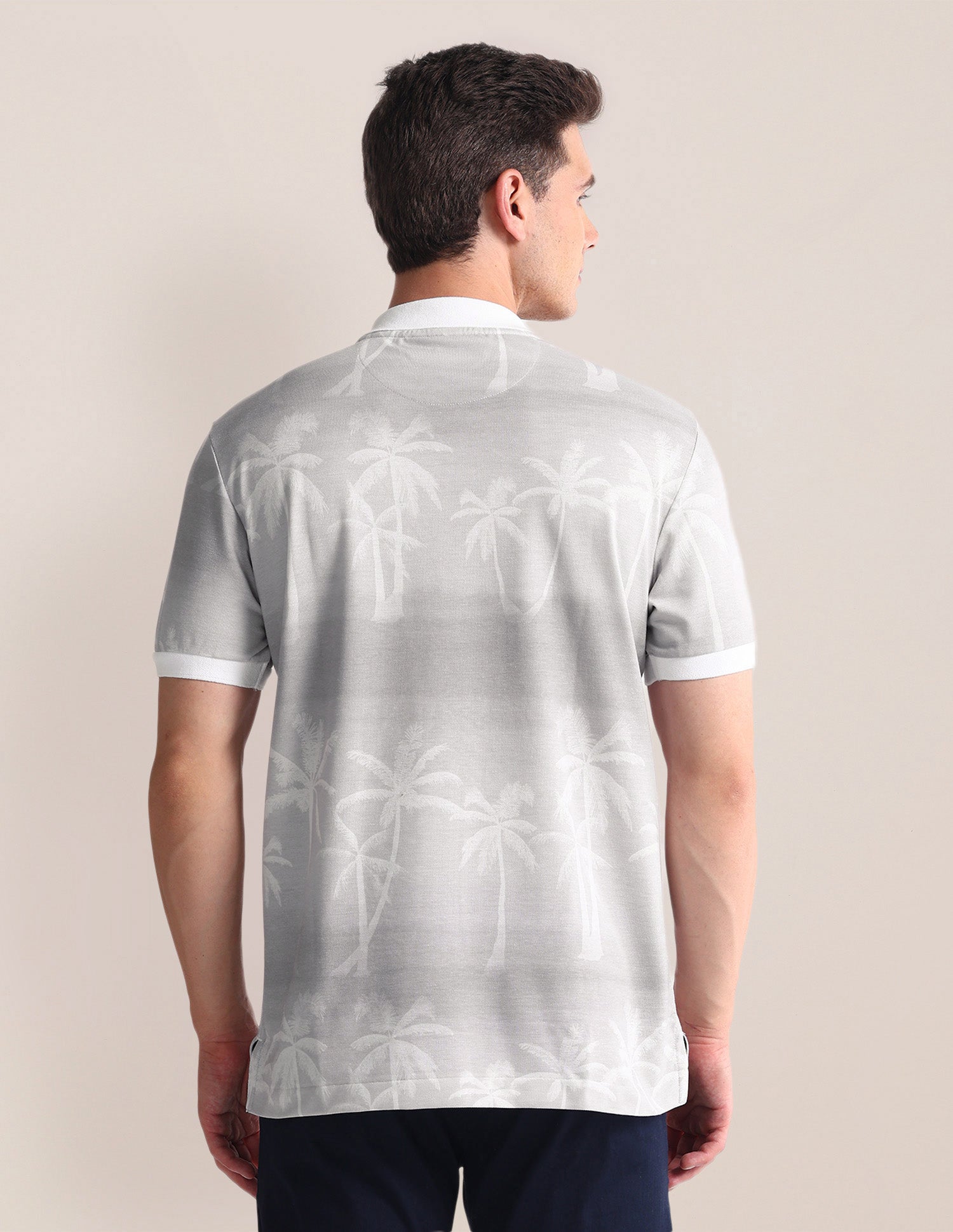 Tropical Print Slim Polo Shirt Grey - U.S. Polo Assn. India | Large