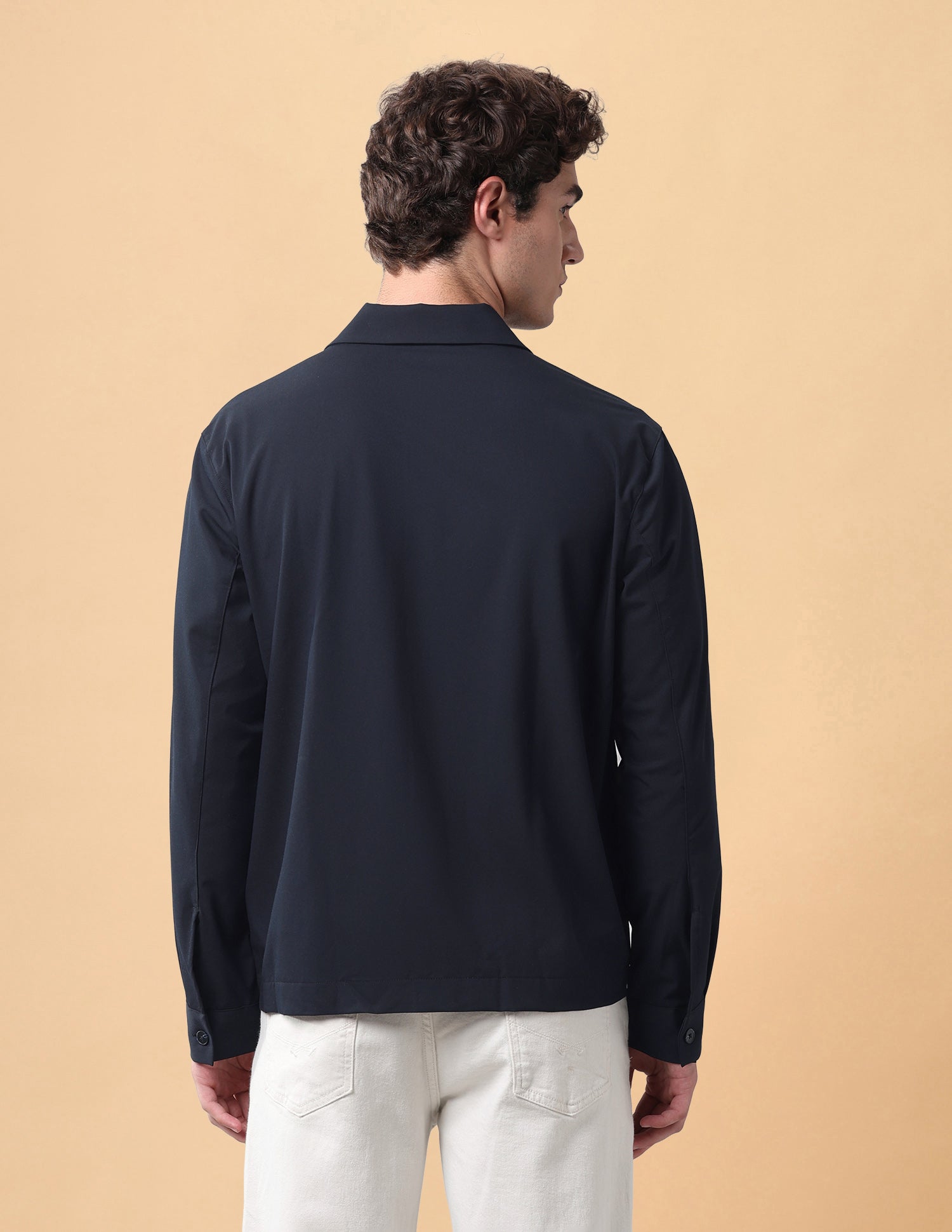 Pacho X Solid Regular Fit Shacket Navy - U.S. Polo Assn. India | Large