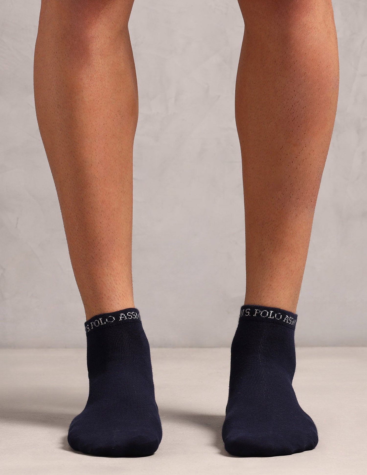 Ankle Length Cotton Stretch ES008 Socks - Pack Of 3 Navy, Navy, Black - U.S. POLO ASSN. | Large
