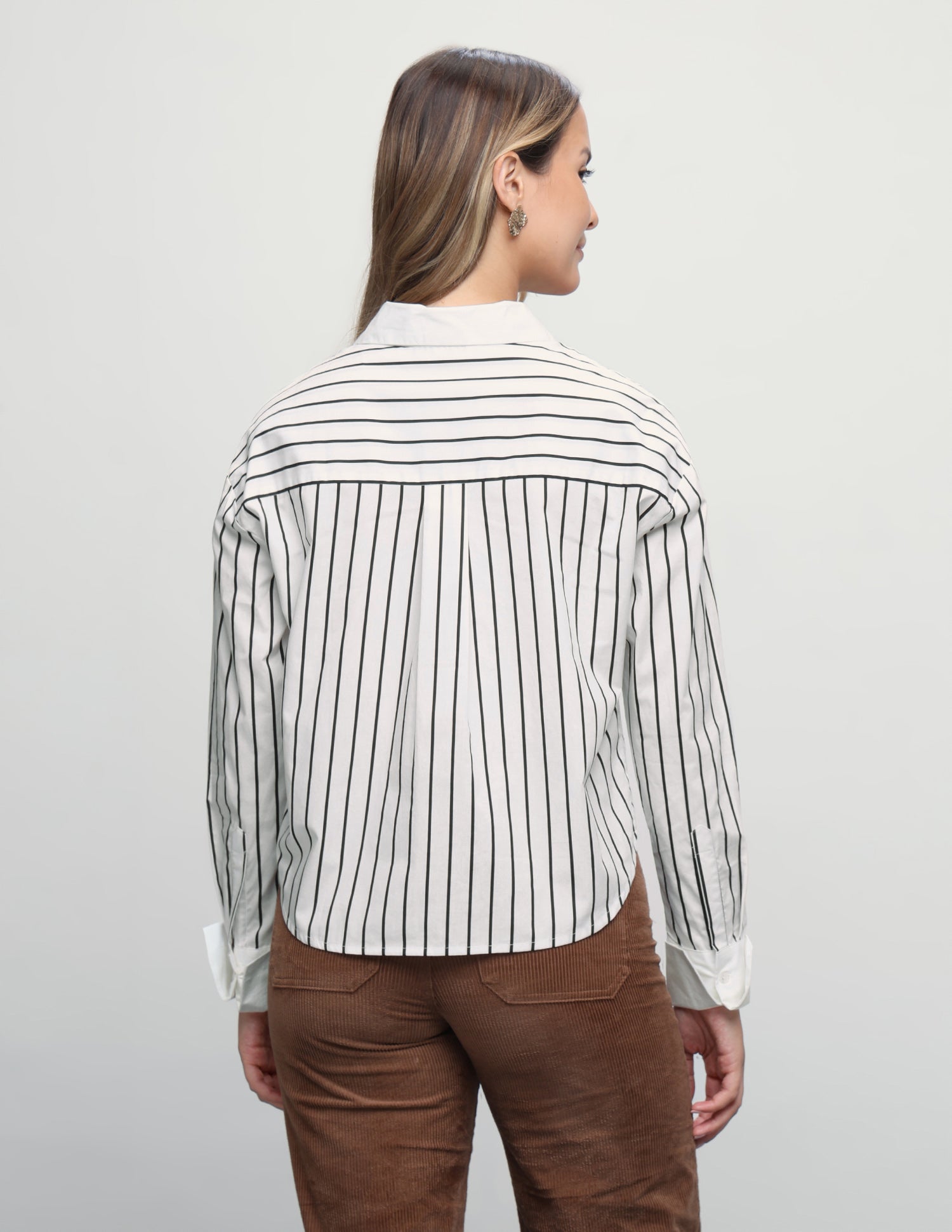 Vertical Striped Regular Fit Shirt Off White - U.S. Polo Assn. India | Large
