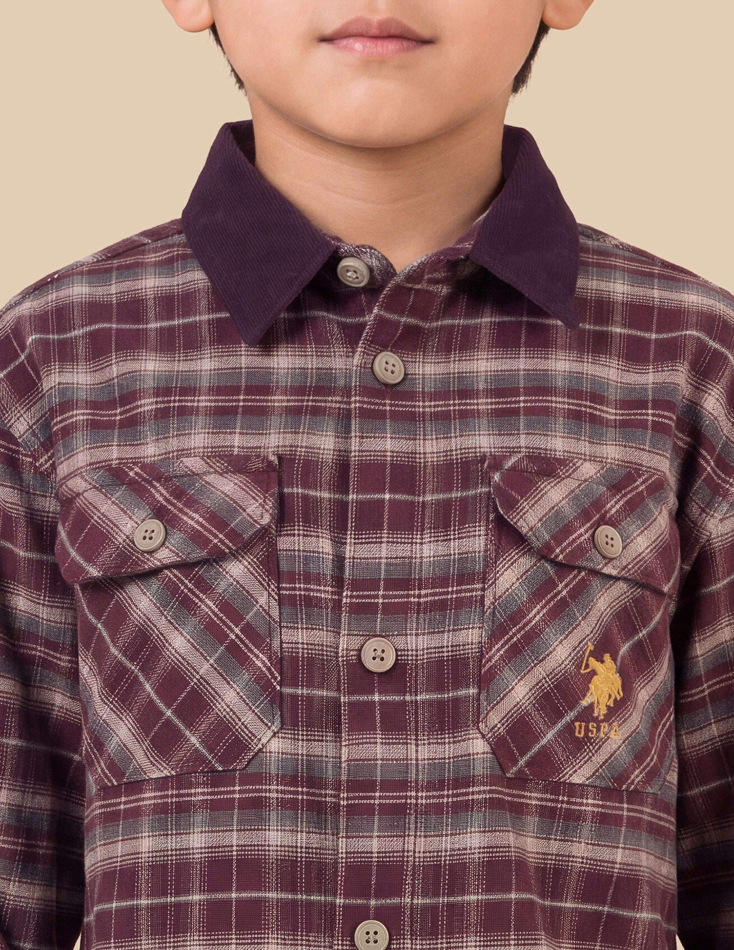 Plaid Checked Twill Shirt Brown - U.S. Polo Assn. India | Large