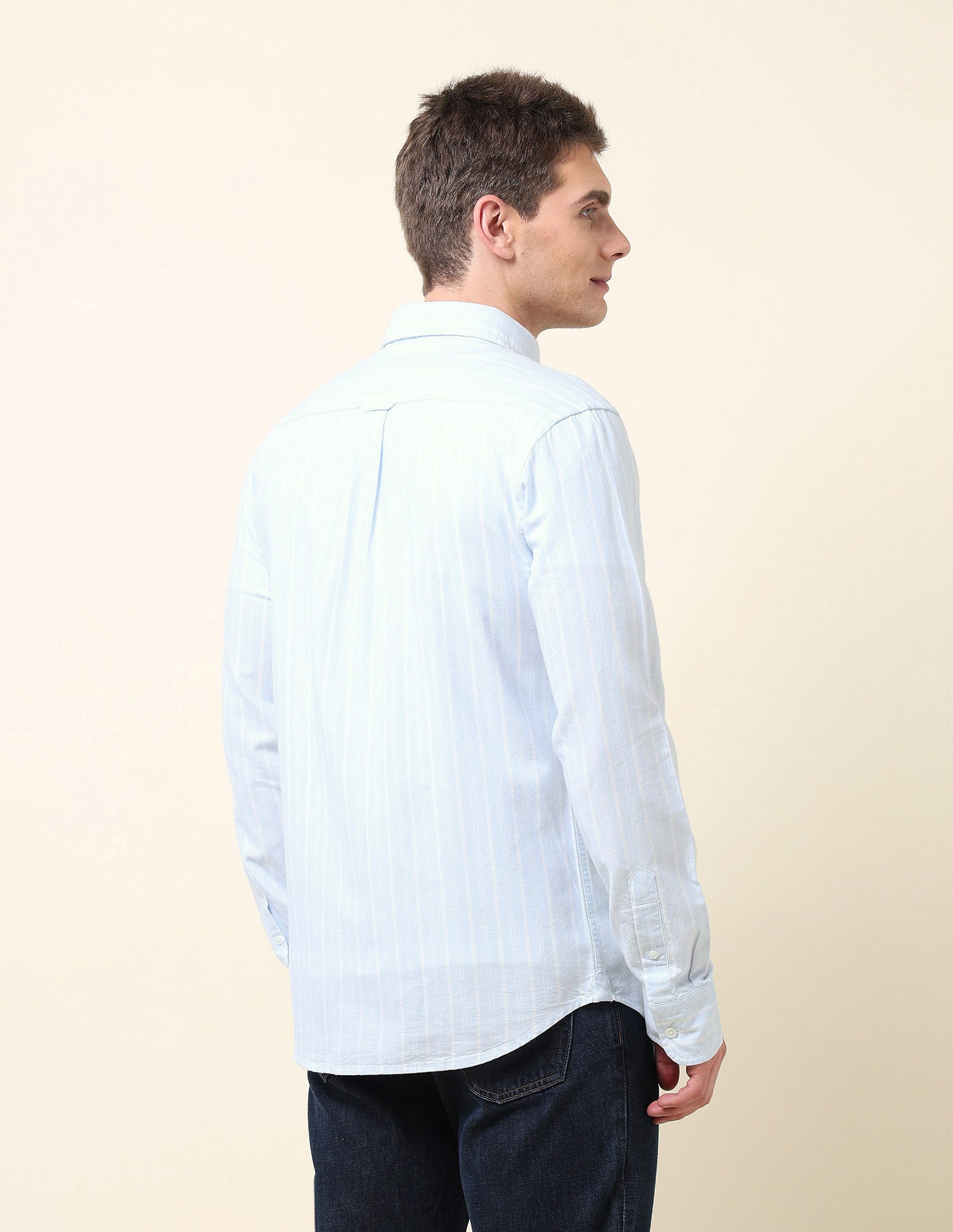 Vertical Striped Oxford Shirt Light Blue - U.S. Polo Assn. India | Large