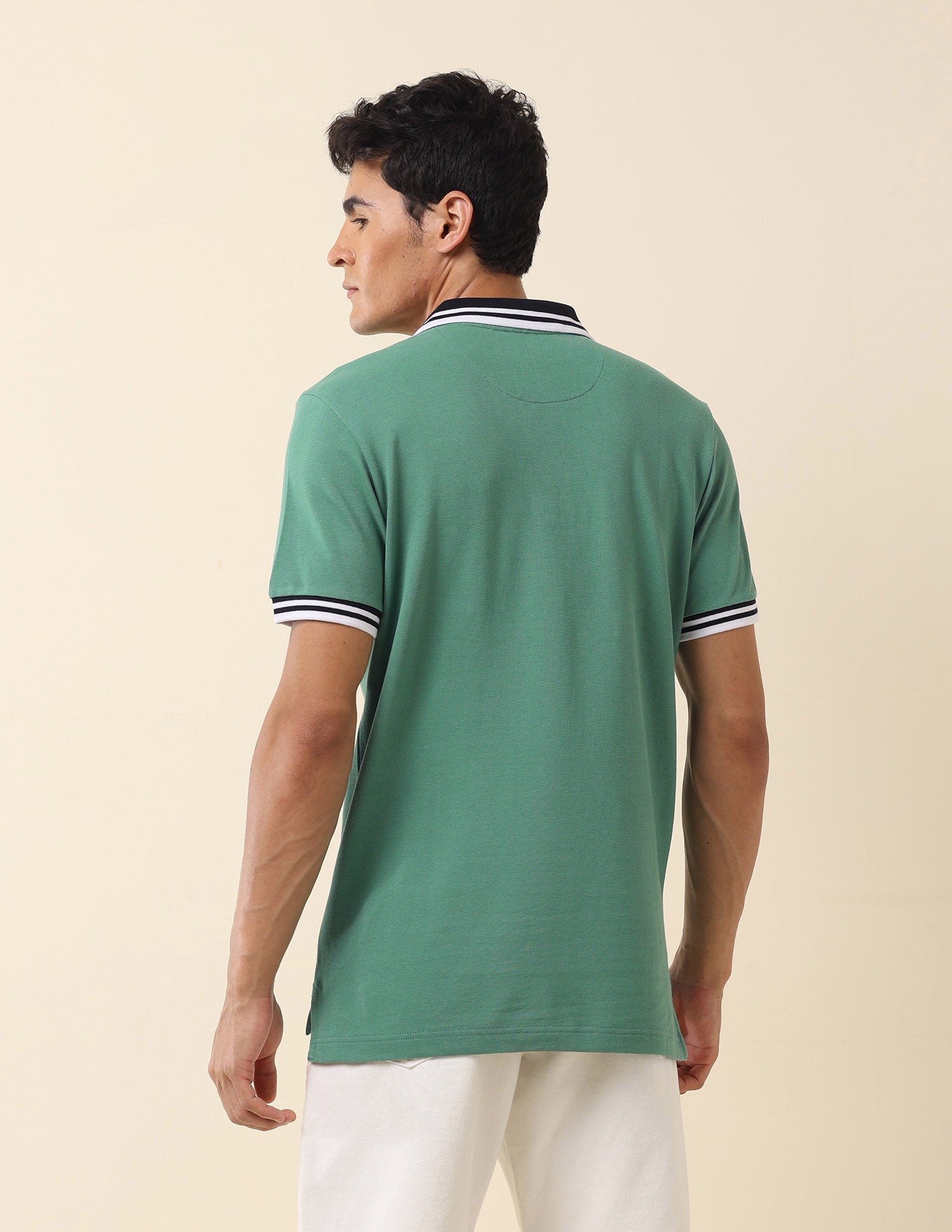 Pure Cotton Slim Fit Classic Polo Shirt Green - U.S. Polo Assn. India | Large