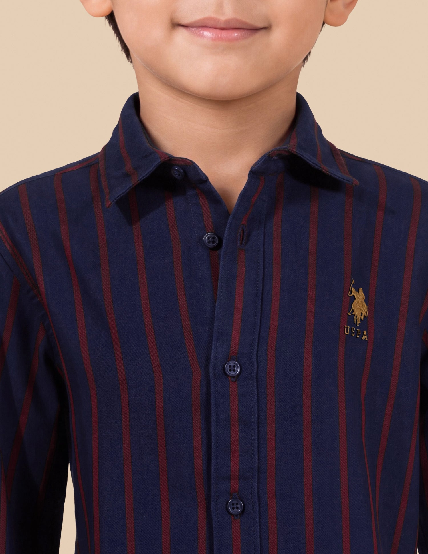 Vertical Striped Twill Shirt Red - U.S. Polo Assn. India | Large
