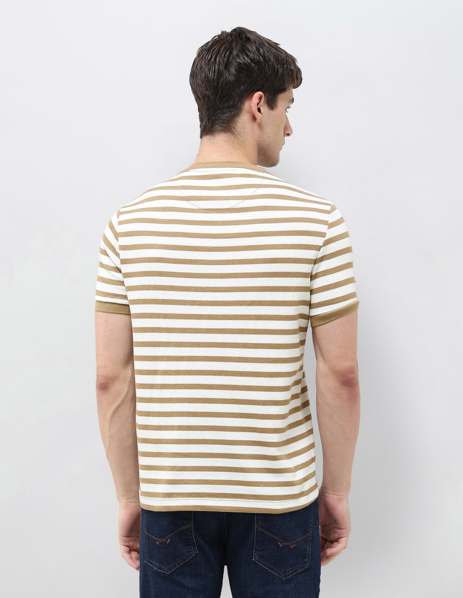 Horizontal Striped Denim Legacy T-Shirt Khaki - U.S. POLO ASSN. | Large