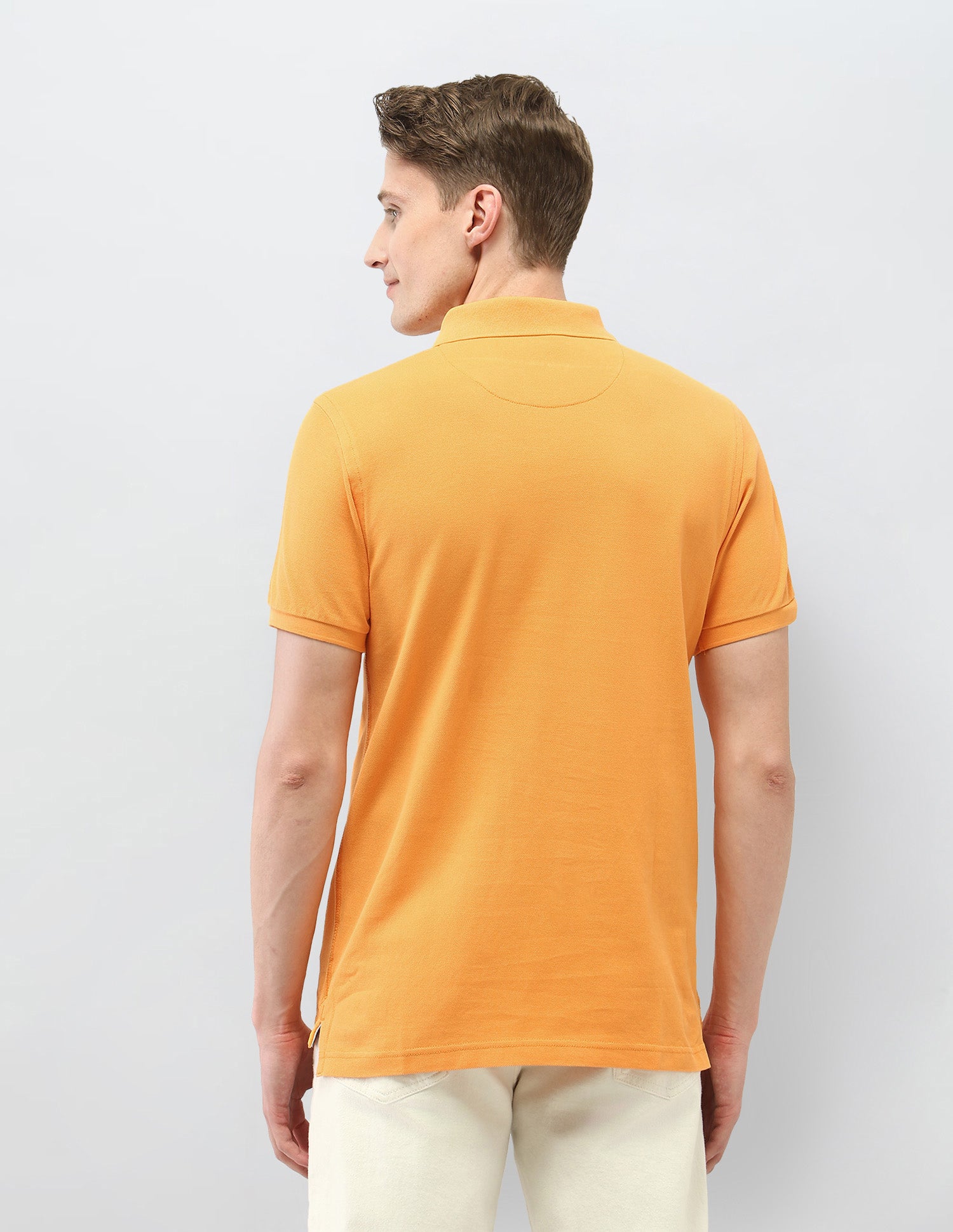 Solid Slim Fit Polo Shirt Mustard - U.S. Polo Assn. India | Large