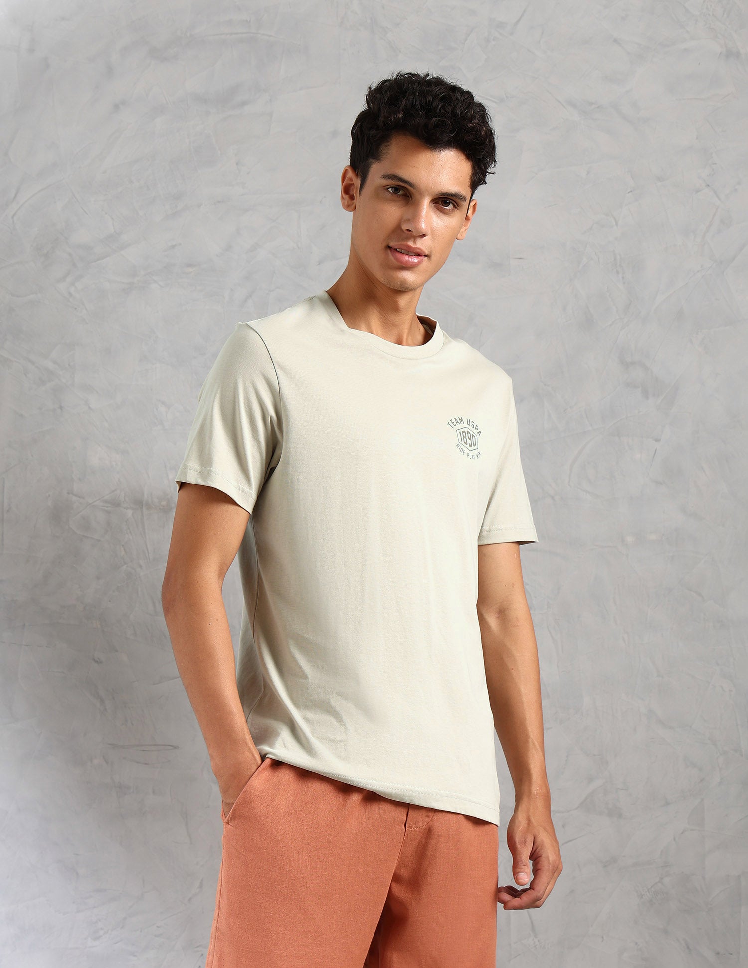 Comfort Fit Solid Cotton IYAL Lounge T-Shirt - Pack Of 2 Deep Green and Deep Grey - U.S. POLO ASSN. | Large