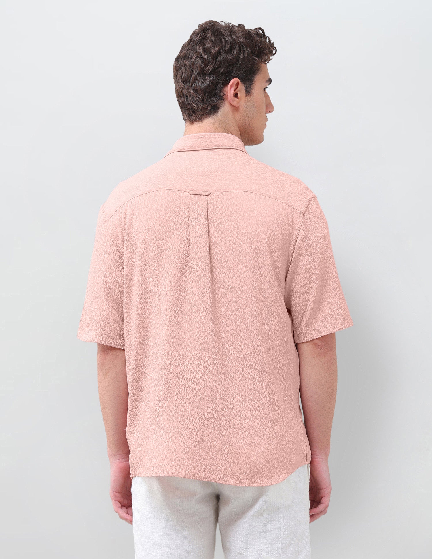 Crinkle Weave Regular Fit Shirt Pink - U.S. Polo Assn. India | Large