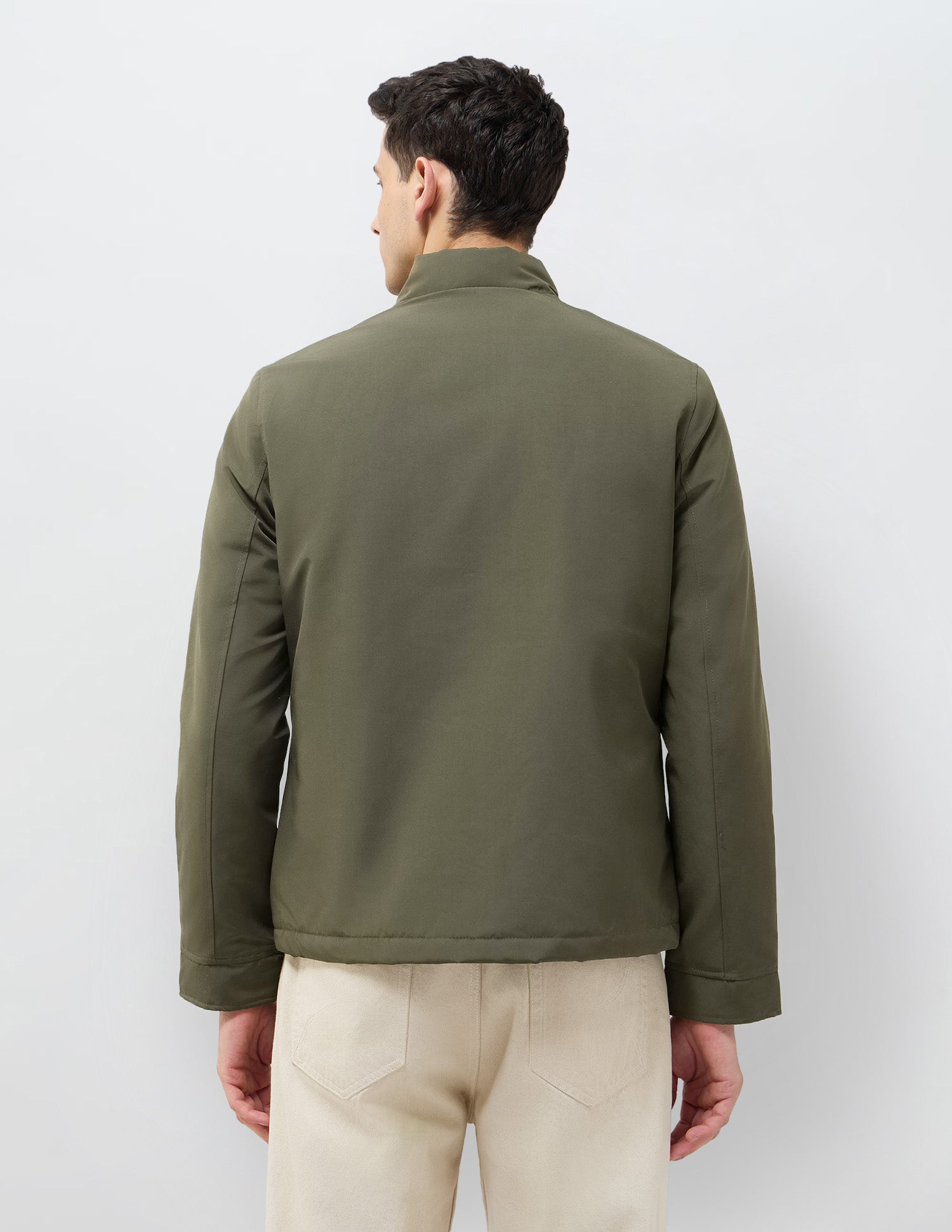 High Neck Solid Jacket Olive - U.S. POLO ASSN. | Large