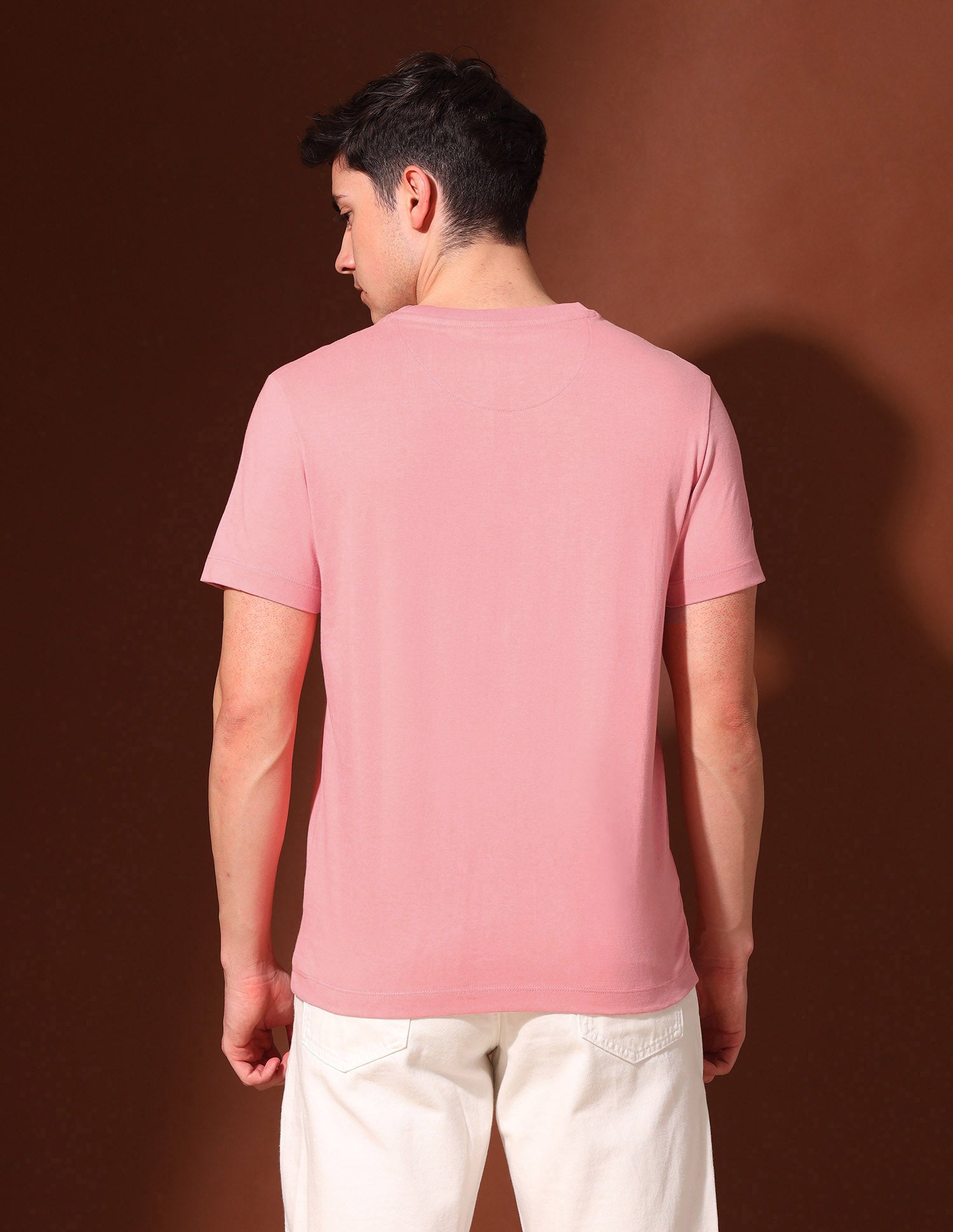 Brand Printed Pure Cotton T-Shirt Peach - U.S. Polo Assn. India | Large