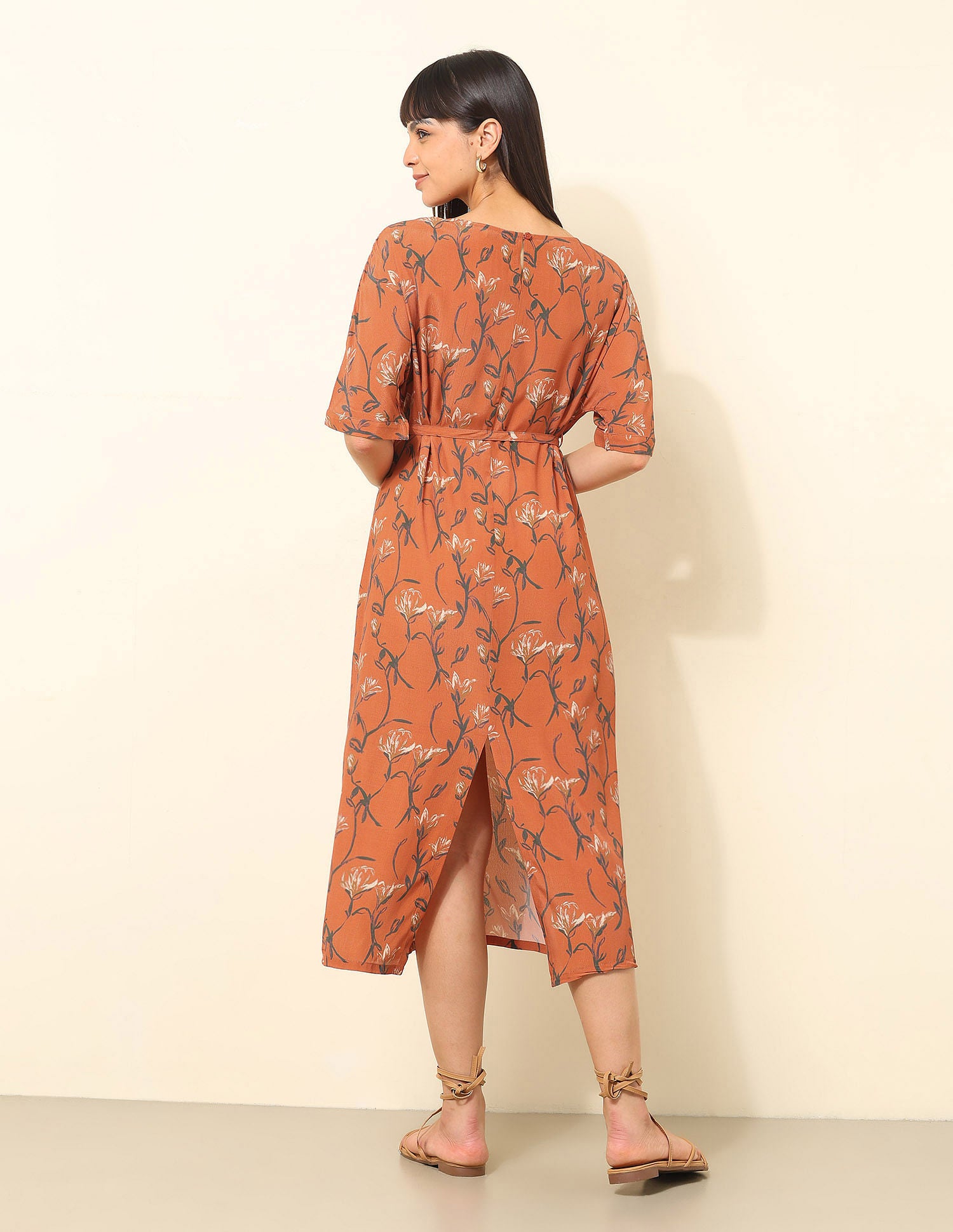 Floral Printed Fit & Flare Midi Dress Multicolour - U.S. Polo Assn. India | Large