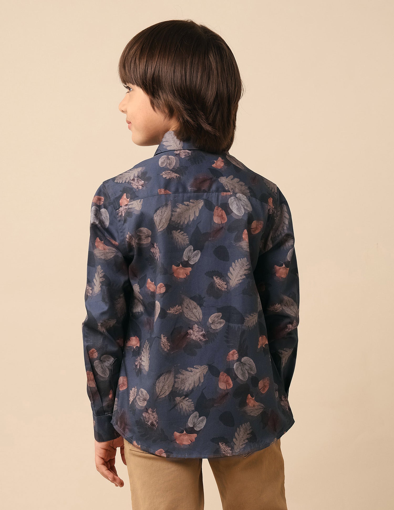 Boys Floral Printed Pure Cotton Shirt Navy - U.S. POLO ASSN. | Large