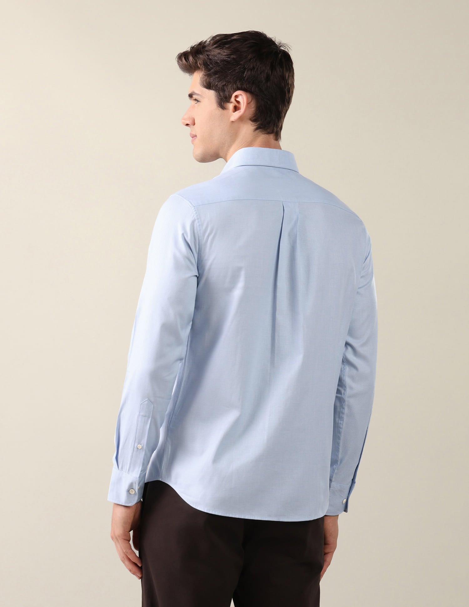 Textured Tailored Fit Shirt Blue - U.S. Polo Assn. India | Large