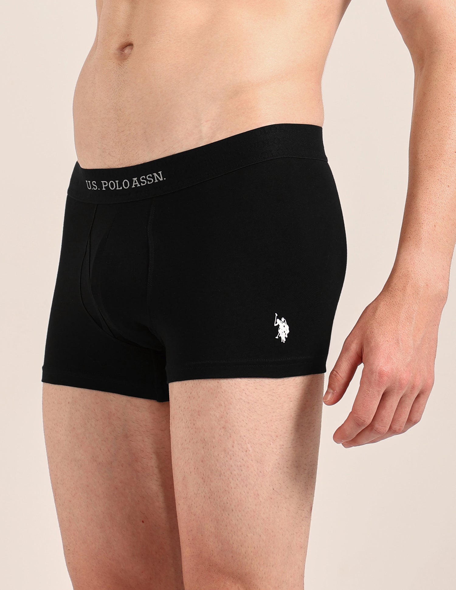 Cotton Stretch Antimicrobial OET21 Trunk - Pack Of 2 Black/Navy - U.S. Polo Assn. India | Large