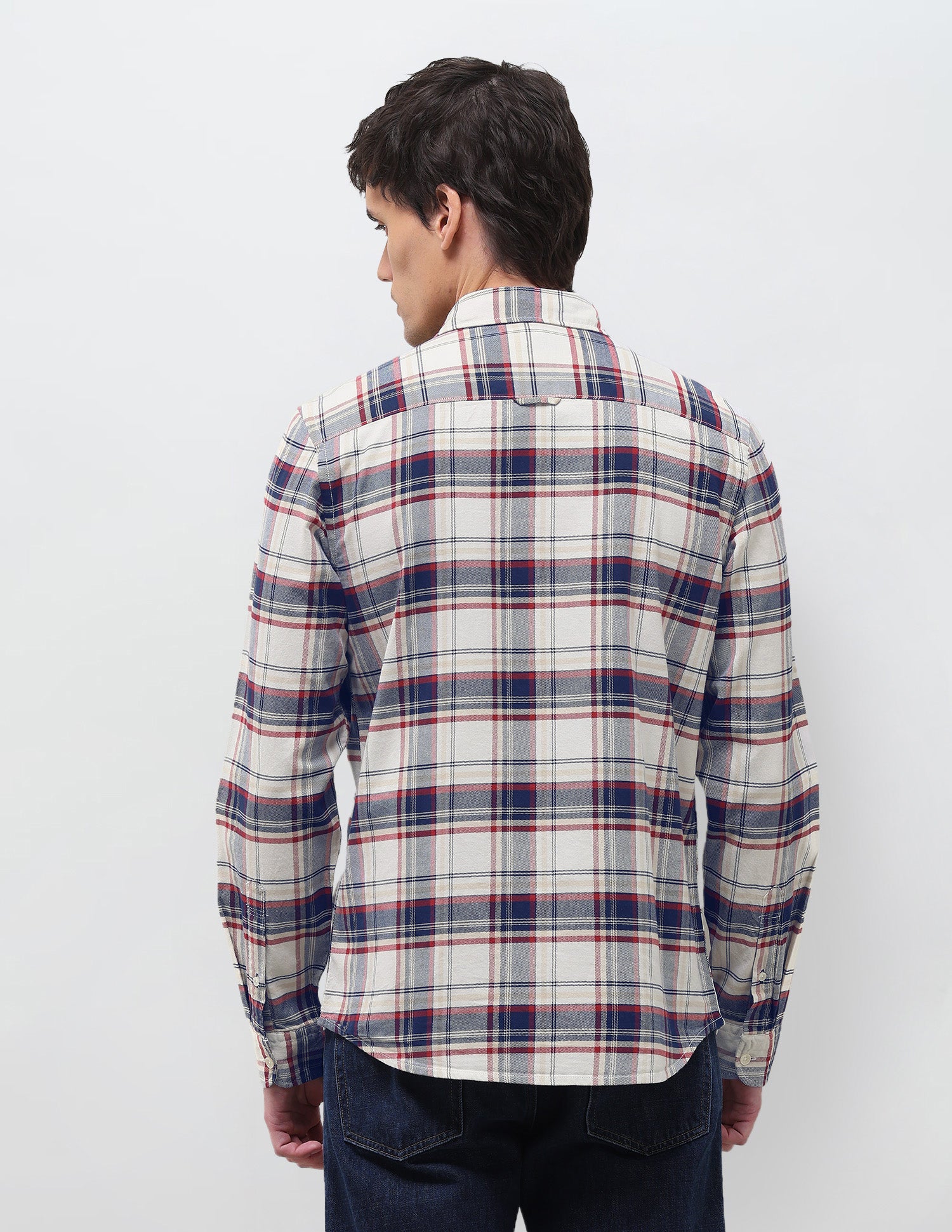 Twill Plaid Checked Shirt Ivory - U.S. Polo Assn. India | Large