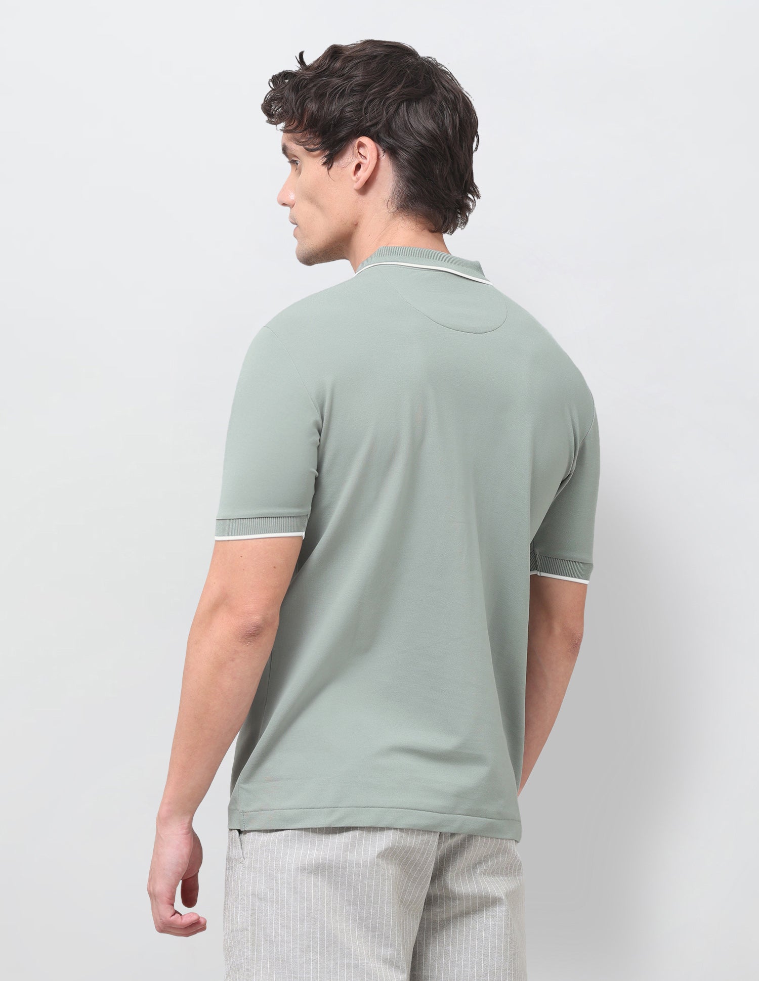 Solid Slim Fit Polo Shirt Light Green - U.S. Polo Assn. India | Large