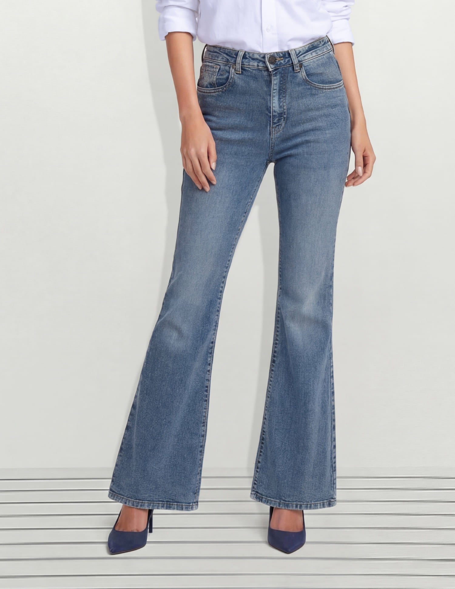 High Rise Flared Fit Jeans Blue - U.S. Polo Assn. India | Large