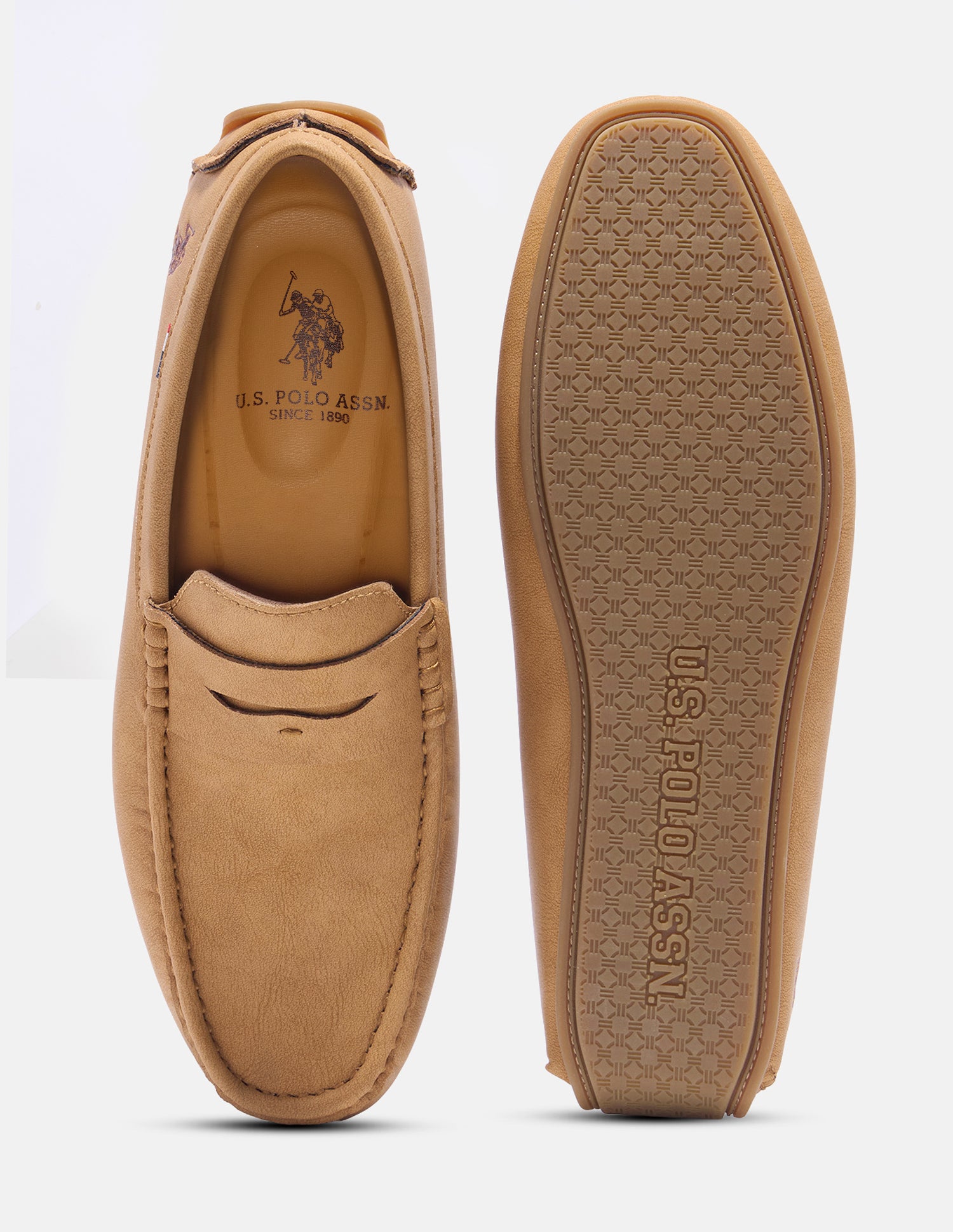 Round Toe Elric Loafers Tan - U.S. Polo Assn. India | Large