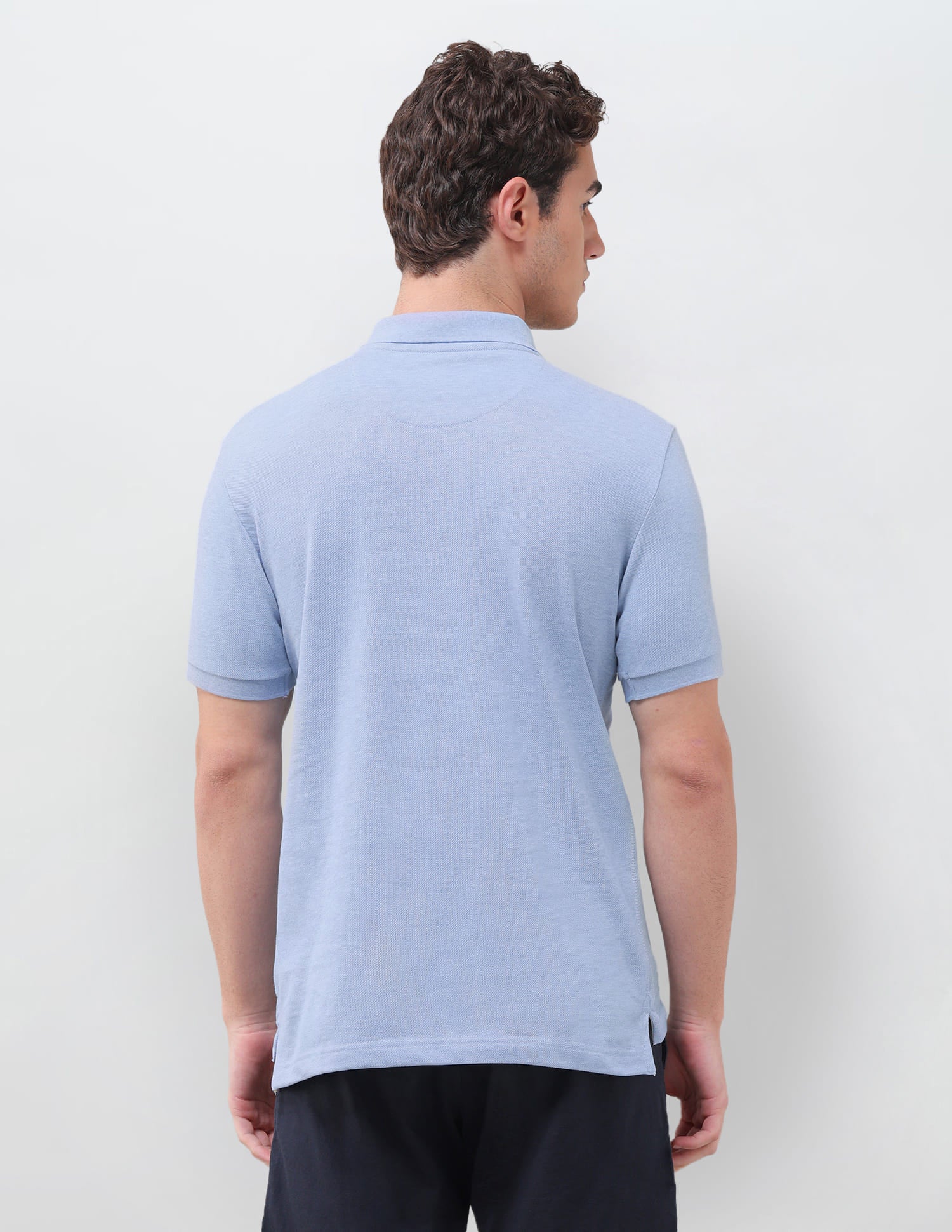 Solid Slim Fit Polo Shirt Light Blue - U.S. Polo Assn. India | Large