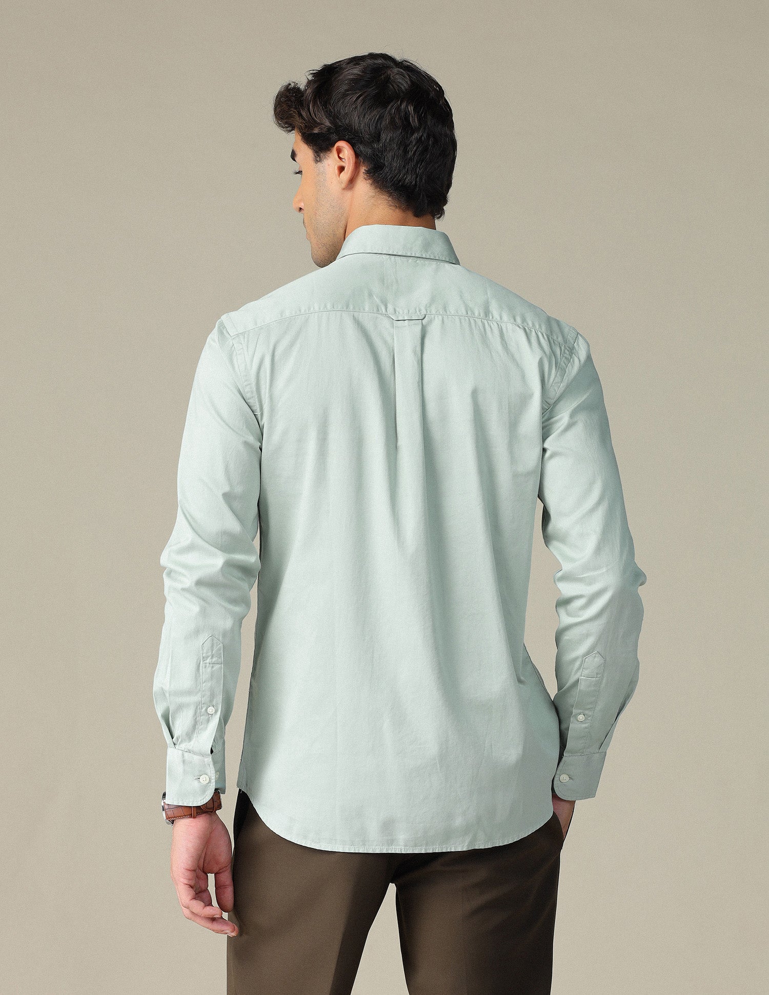 Pure Cotton Satin Shirt Green - U.S. POLO ASSN. | Large