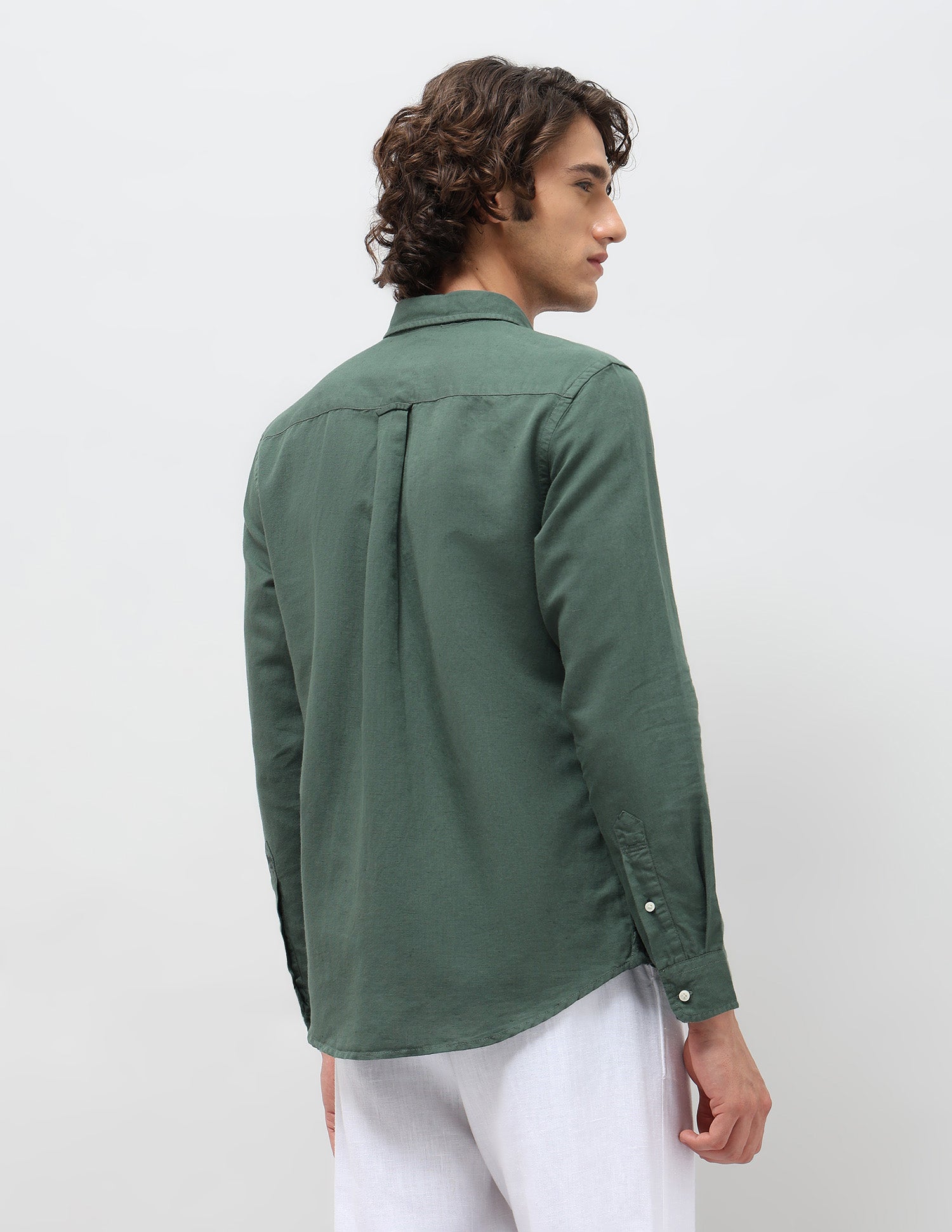 Solid Regular Fit Shirt Green - U.S. Polo Assn. India | Large