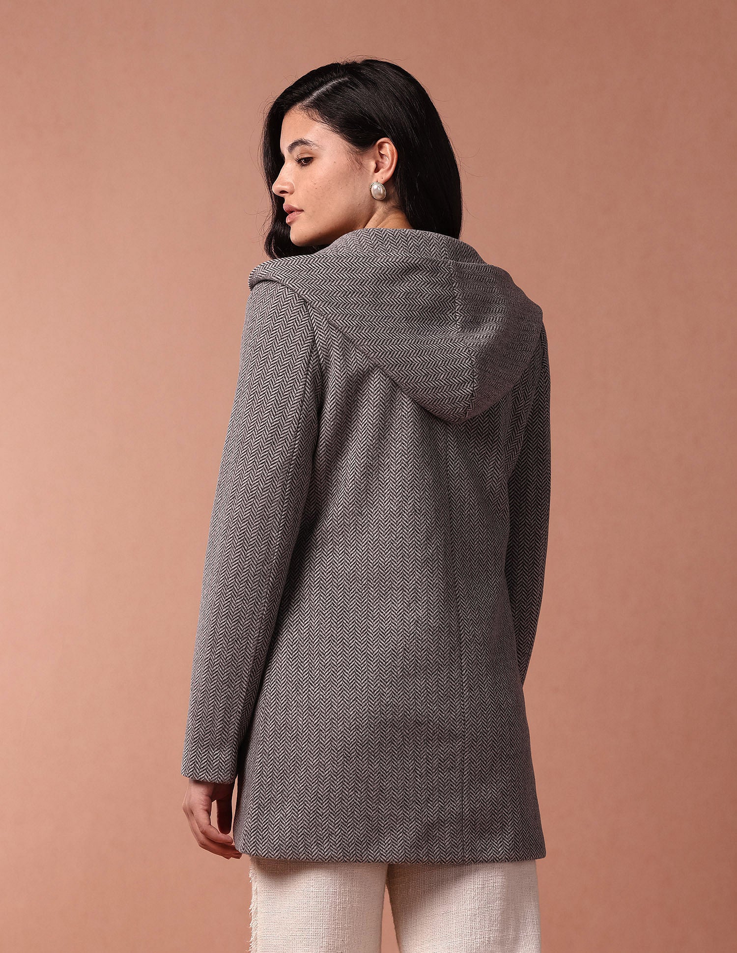 Herringbone Hooded Jacket Black - U.S. POLO ASSN. | Large