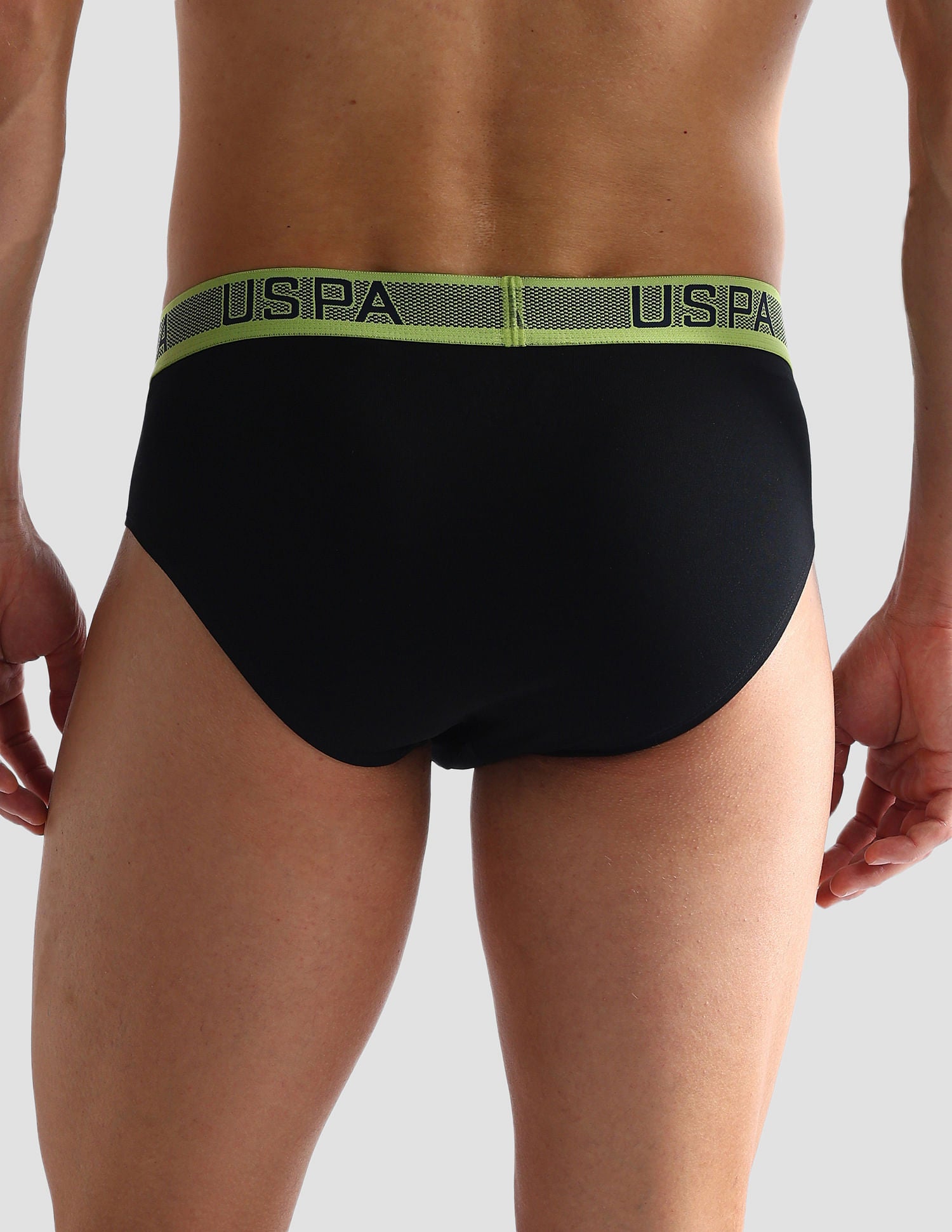 Solid Cotton Spandex OEB04 Briefs - Pack Of 1 Black - U.S. POLO ASSN. | Large