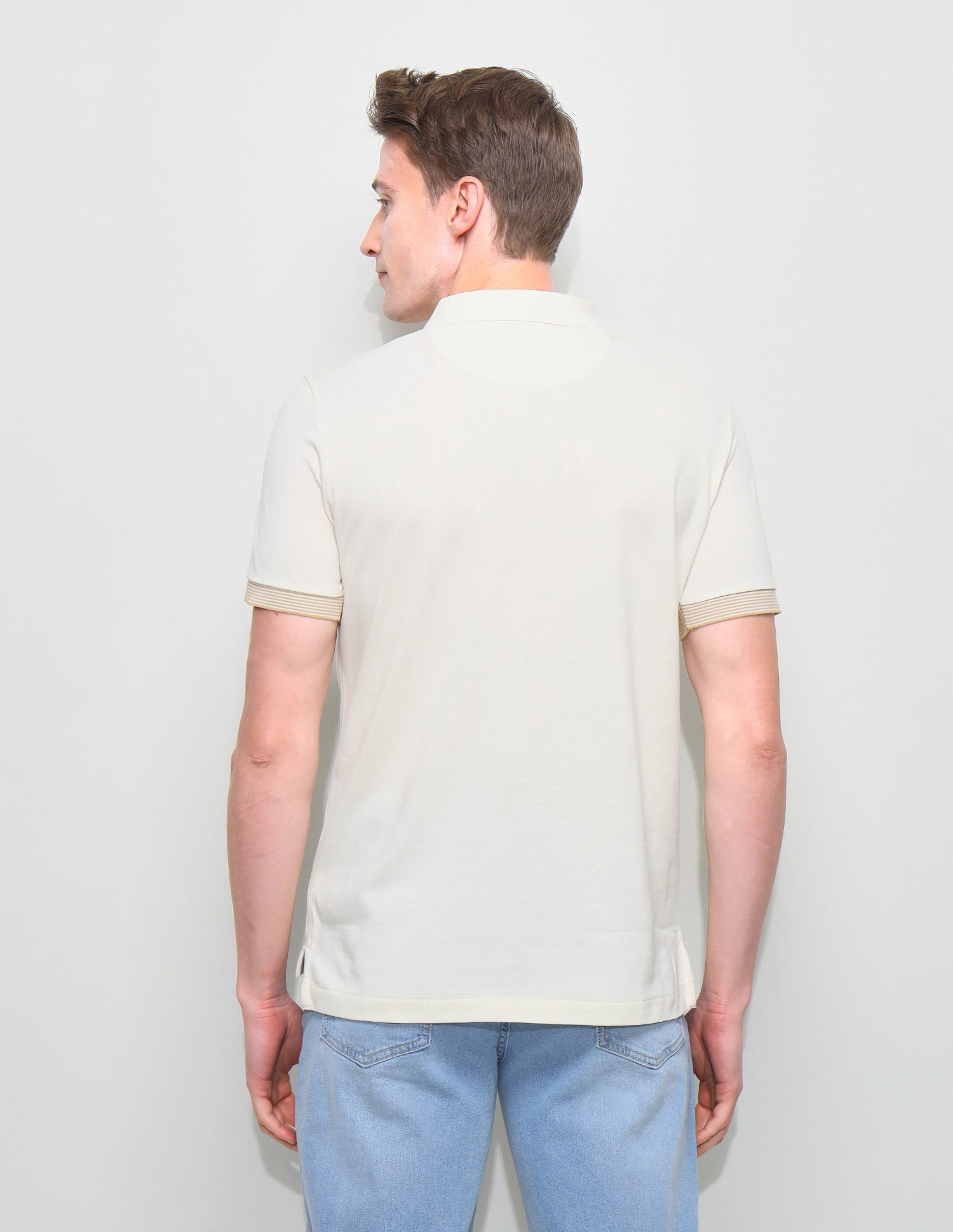 Brand Embroidered Slim Fit Polo Shirt Beige - U.S. Polo Assn. India | Large