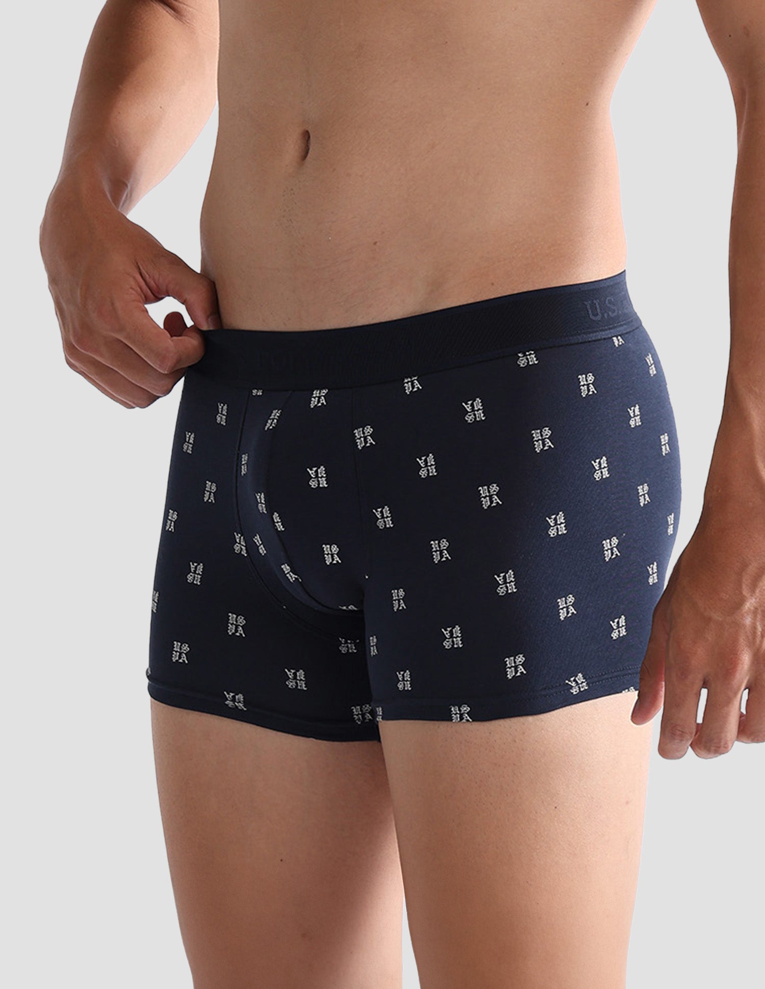Brand Printed OET16 Trunks - Pack Of 2 Navy and White - U.S. POLO ASSN. | Large