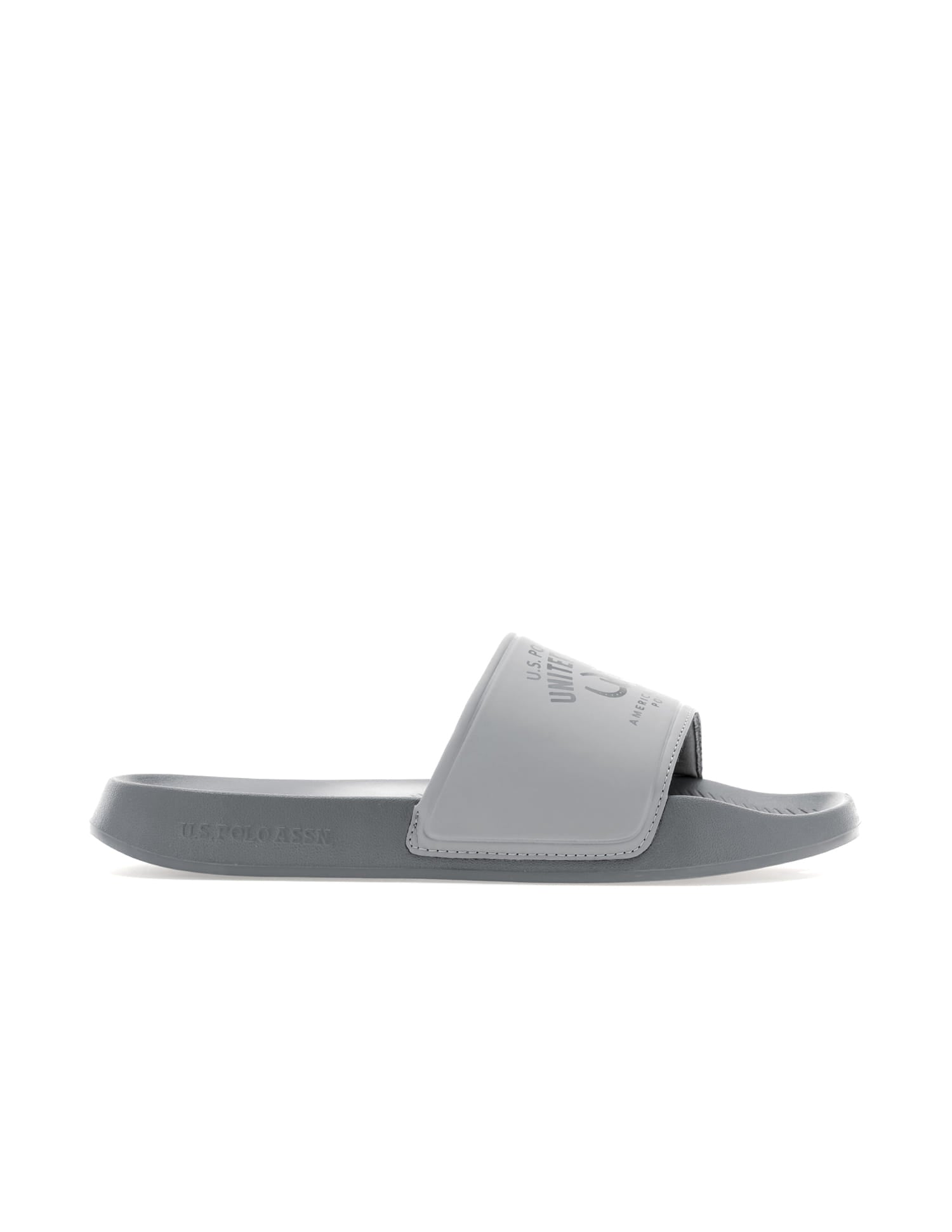 Men Toni Printed Sliders Light Grey - U.S. Polo Assn. India | Large