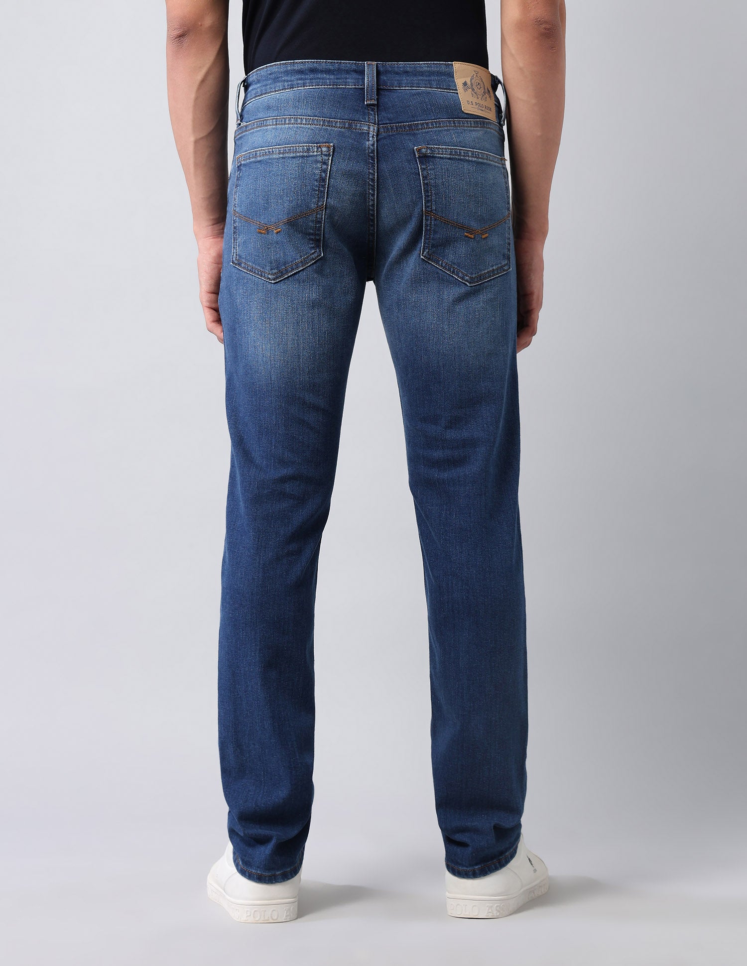 Brandon Slim Tapered Fit Blue Jeans Med Blue - U.S. POLO ASSN. | Large