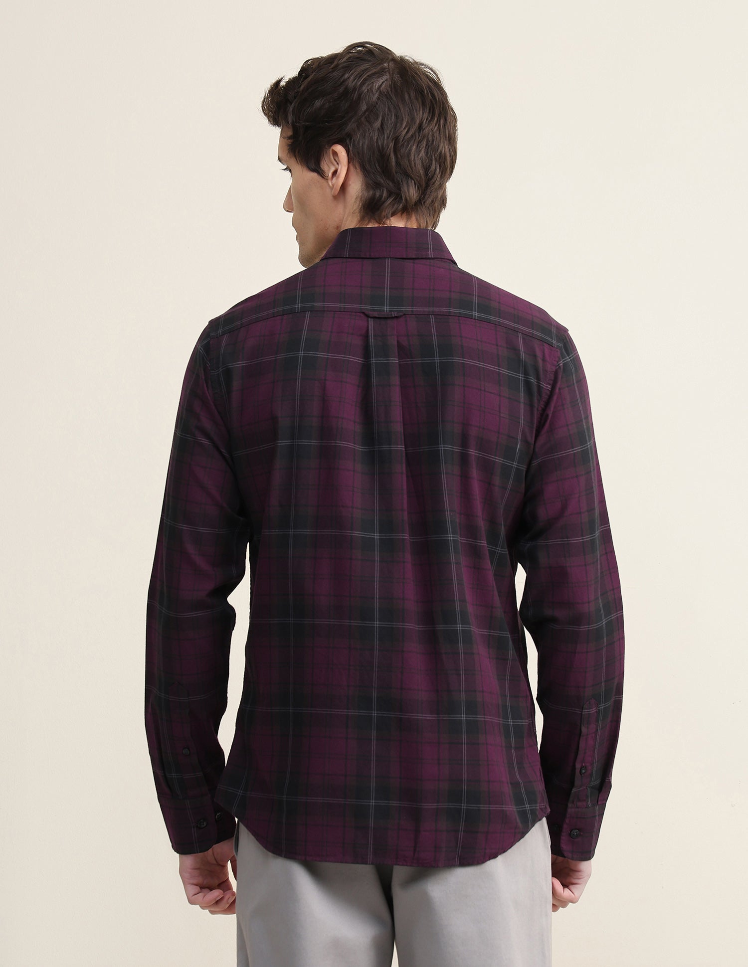 Plaid Checked Regular Fit Shirt Wine - U.S. Polo Assn. India | Large