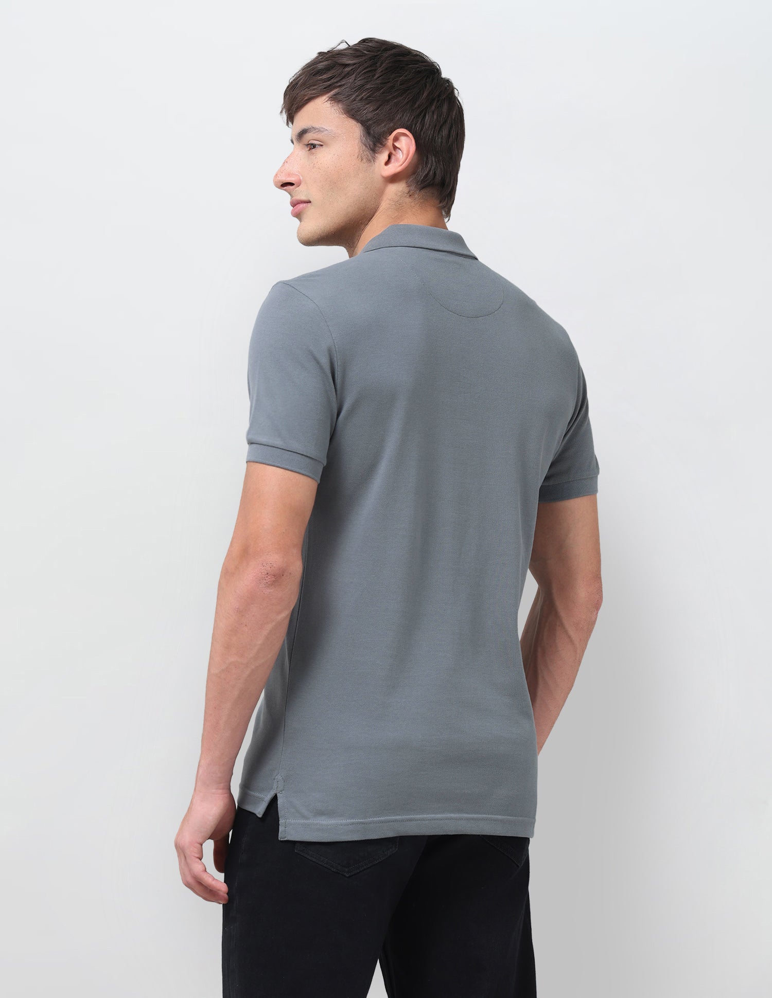Solid Regular Fit Polo Shirt Dark Grey - U.S. Polo Assn. India | Large
