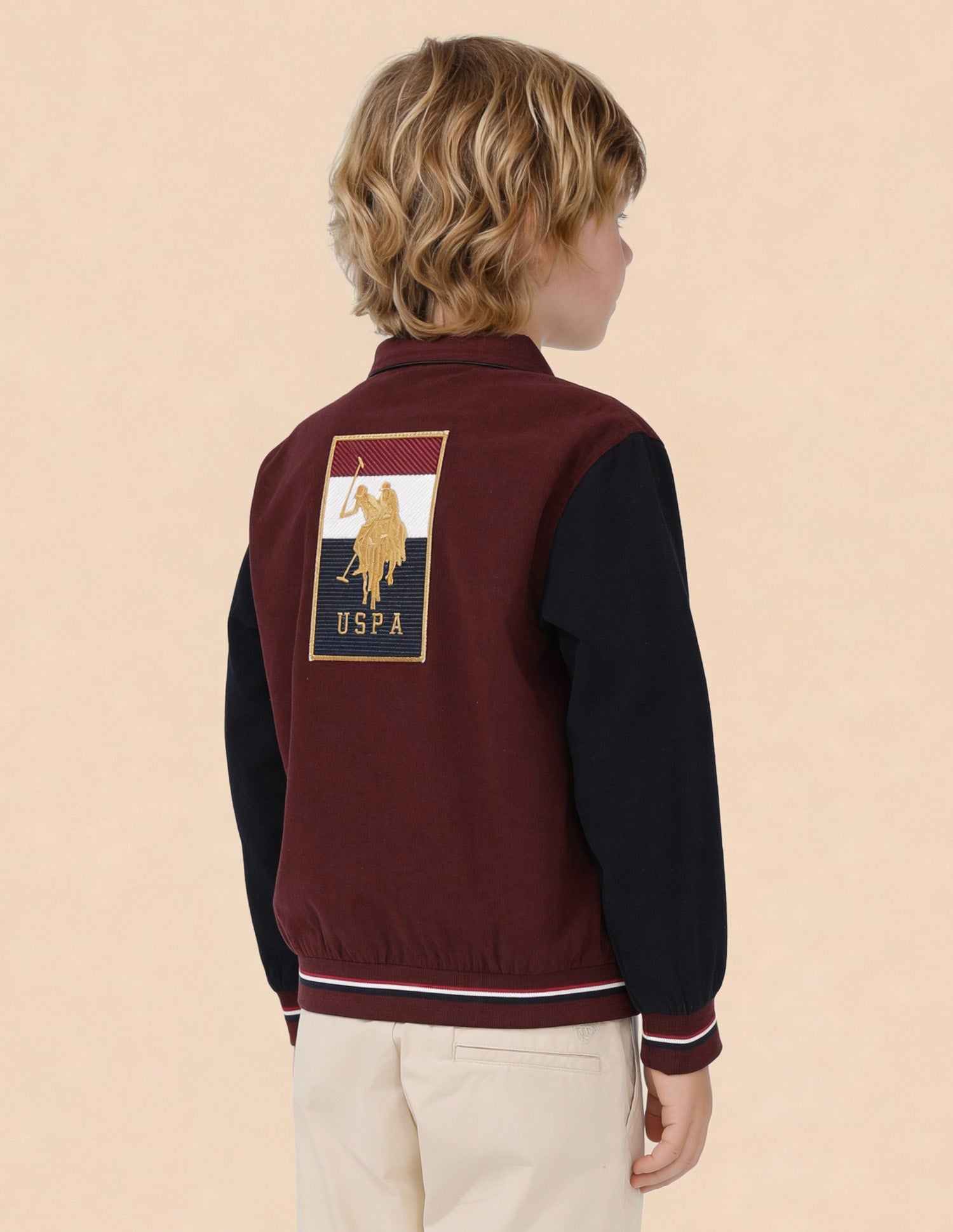 Boys Colourblocked Brand Embroidered Reversible Jacket Maroon - U.S. Polo Assn. India | Large