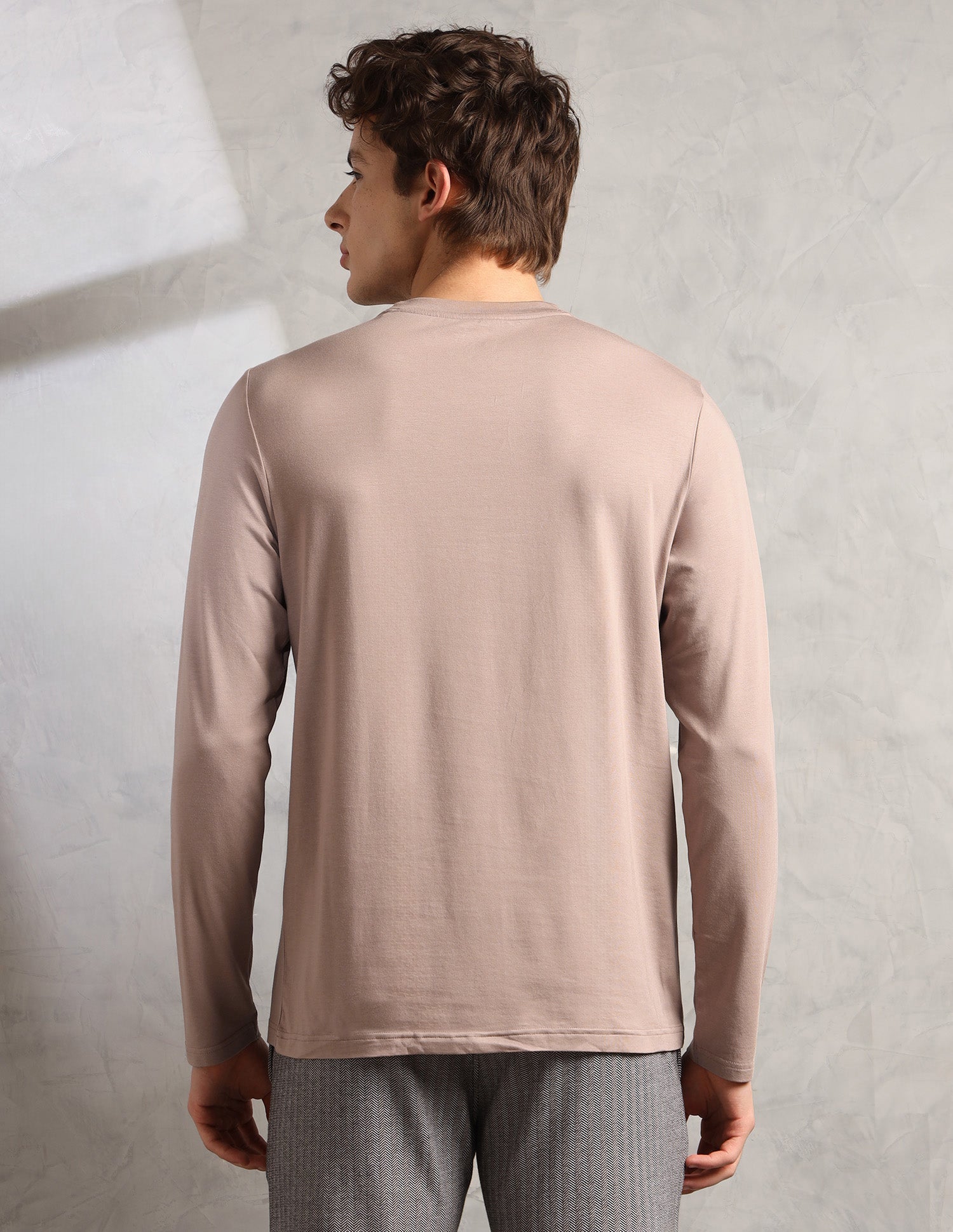 Brethable Full Sleeve PE006-PL Lounge T-Shirt - Pack Of 1 Stucco - U.S. Polo Assn. India | Large