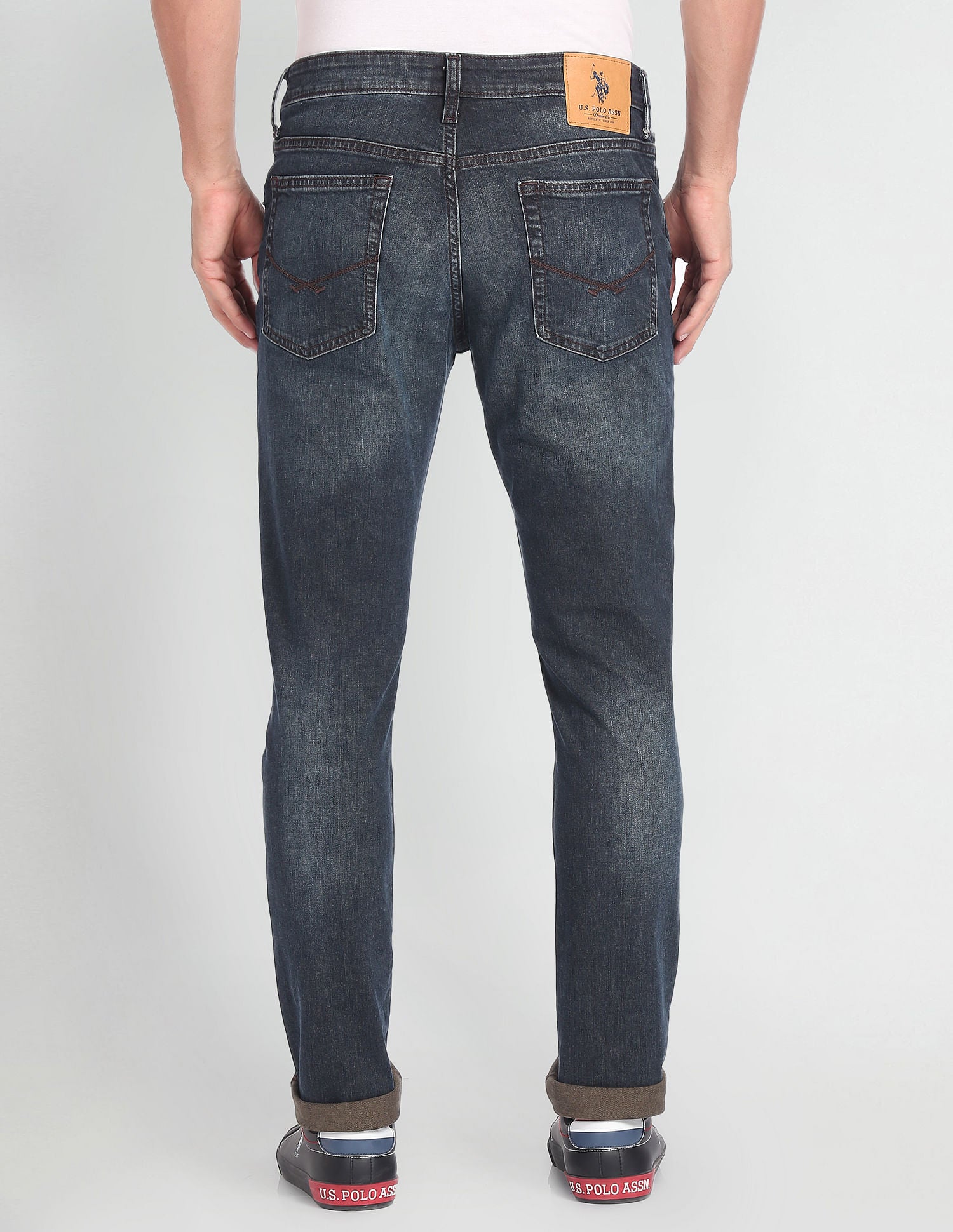 Brandon Slim Tapered Dark Wash Jeans Dark Blue - U.S. POLO ASSN. | Large