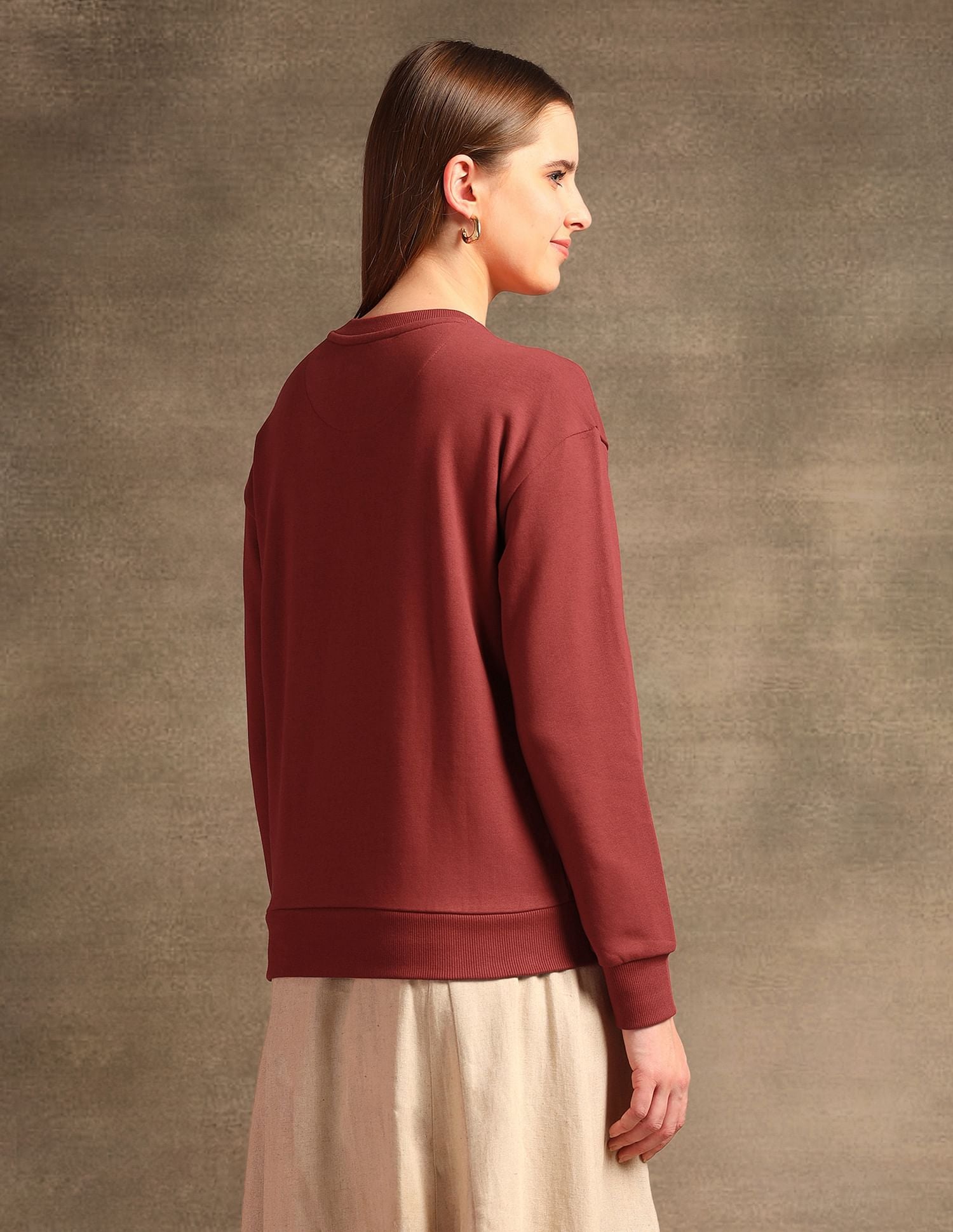 Drop Shoulder Regular Fit Sweatshirt Rust - U.S. POLO ASSN. | Large