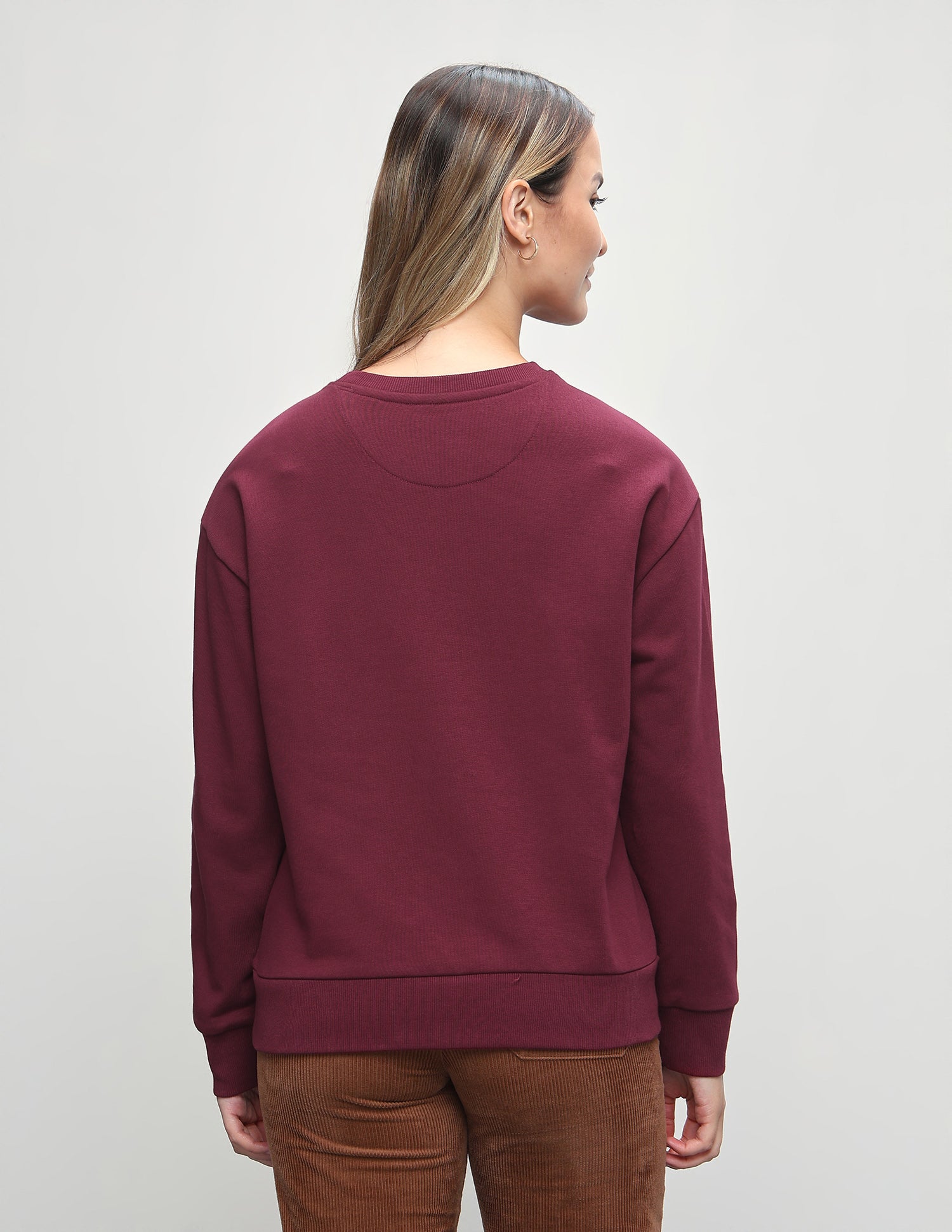 Brand Embossed Relaxed Fit Sweatshirt Maroon - U.S. Polo Assn. India | Large