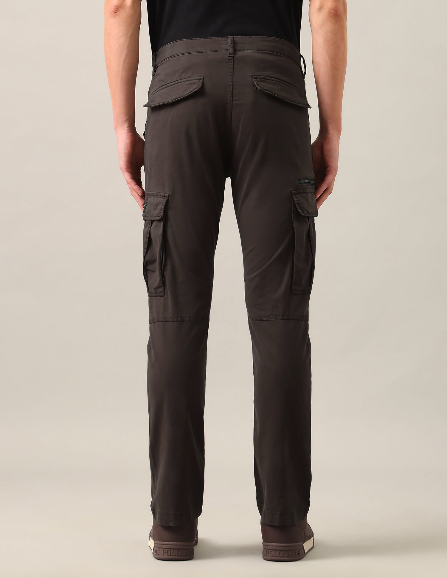Harold Slim Straight Fit Twill Cargos Brown - U.S. Polo Assn. India | Large