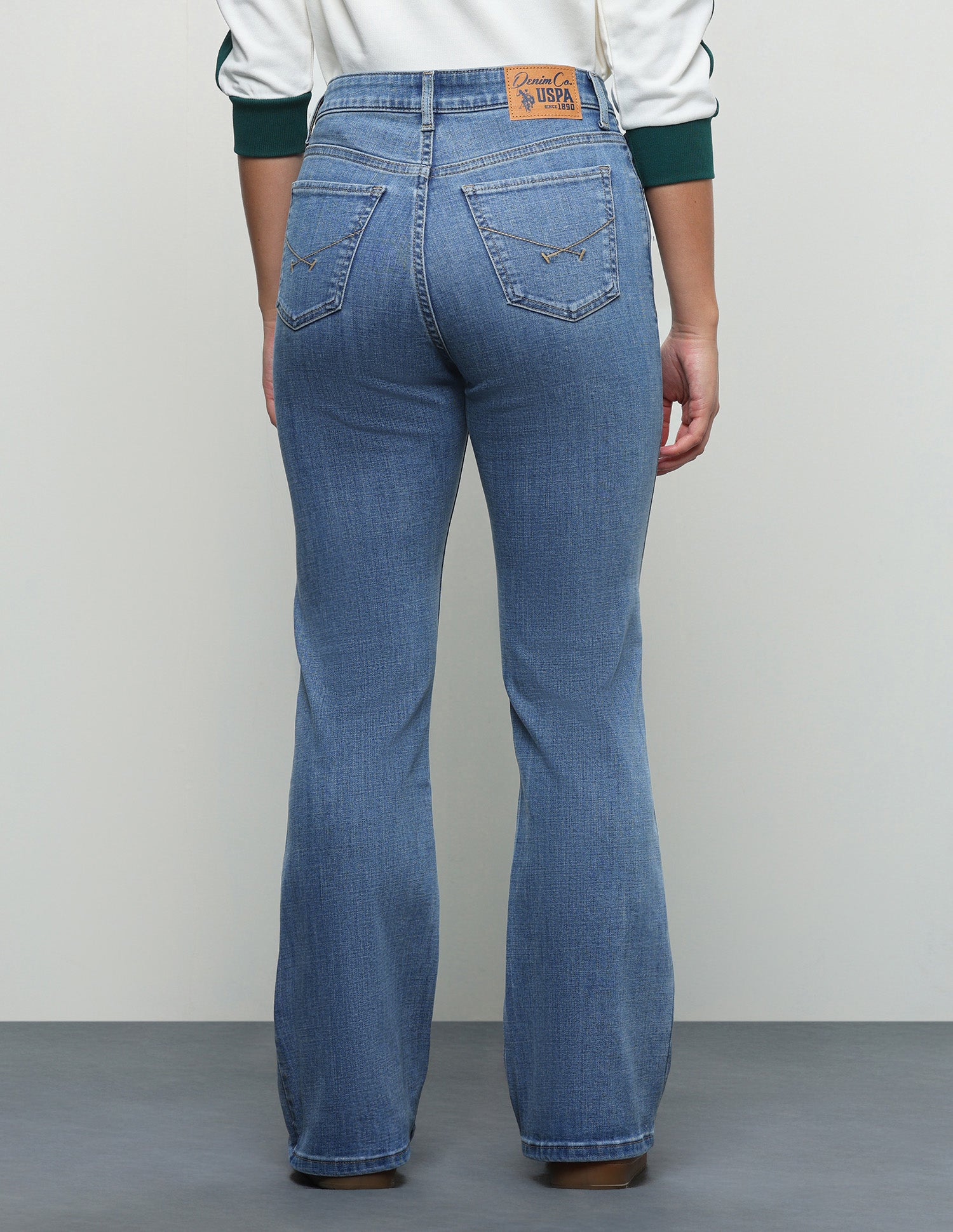 High Rise Bootcut Fit Jeans Light Blue - U.S. Polo Assn. India | Large