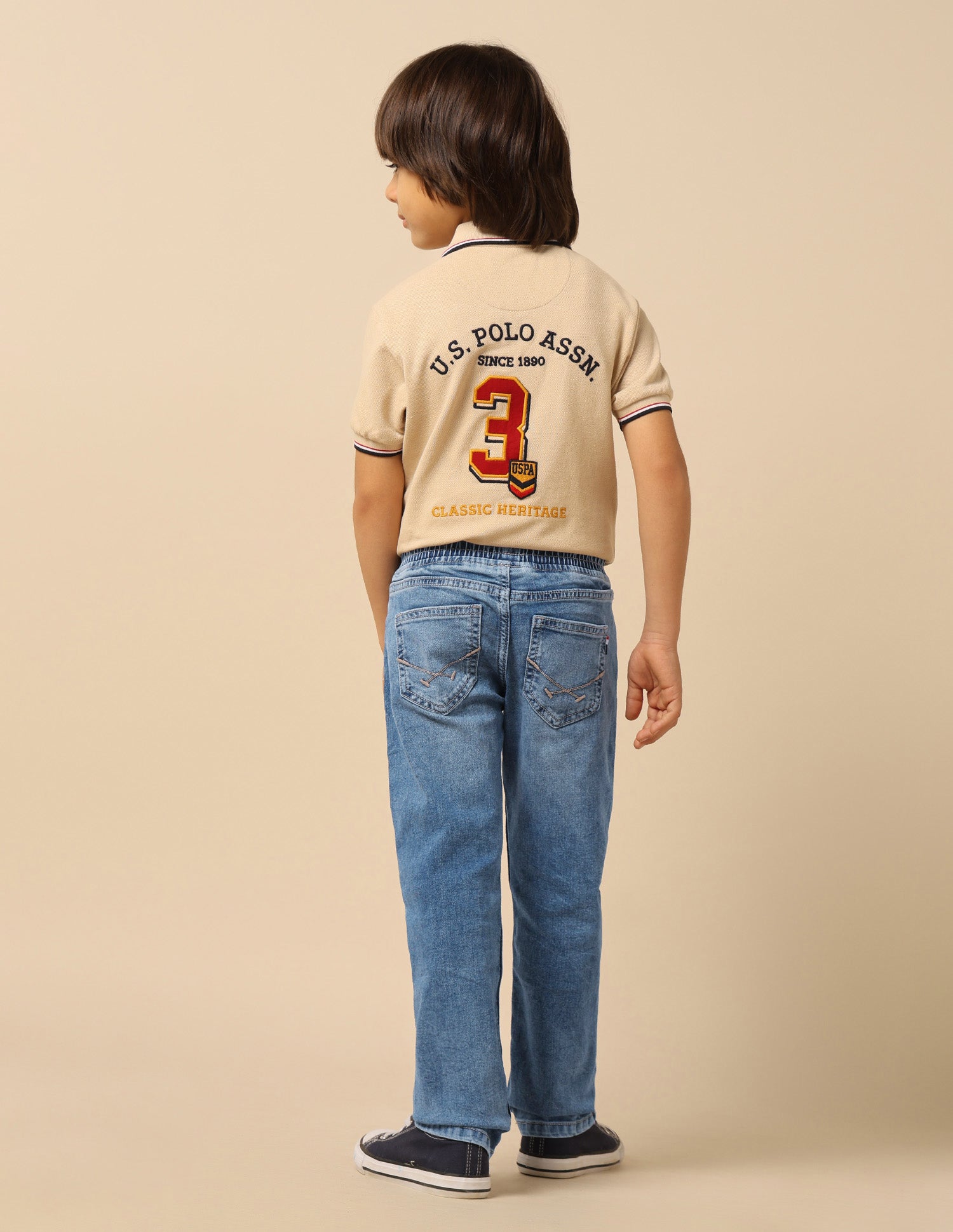 Boys Stone Washed Relaxed Fit Jeans Light Blue - U.S. POLO ASSN. | Large