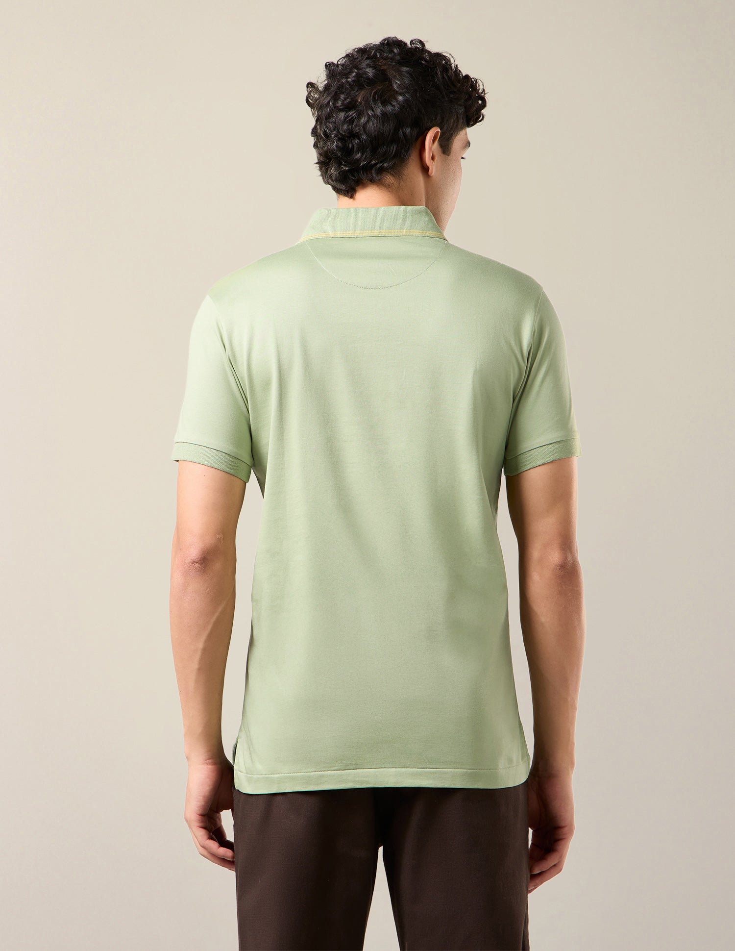 Solid Slim Fit Polo Shirt Light Green - U.S. Polo Assn. India | Large