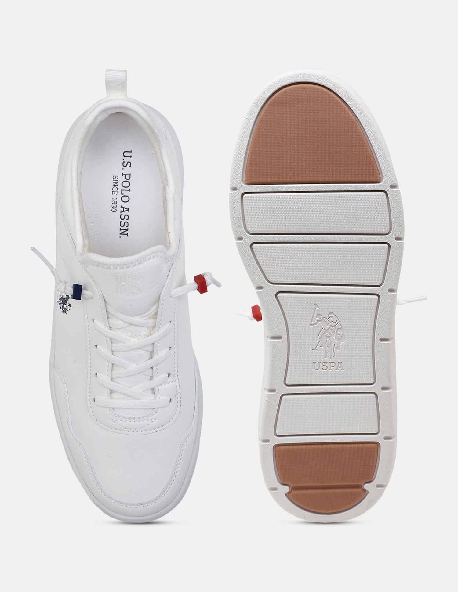 Round Toe Lace Ups Barclay Sneakers White - U.S. Polo Assn. India | Large